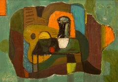 Vintage Abstract Still Life - Mid 20th Century Oil on Board Abstract by George De Goya