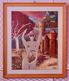 Eva Made of Snow - Late 20th Century Oil Abstract Snowy Piece - George De Goya