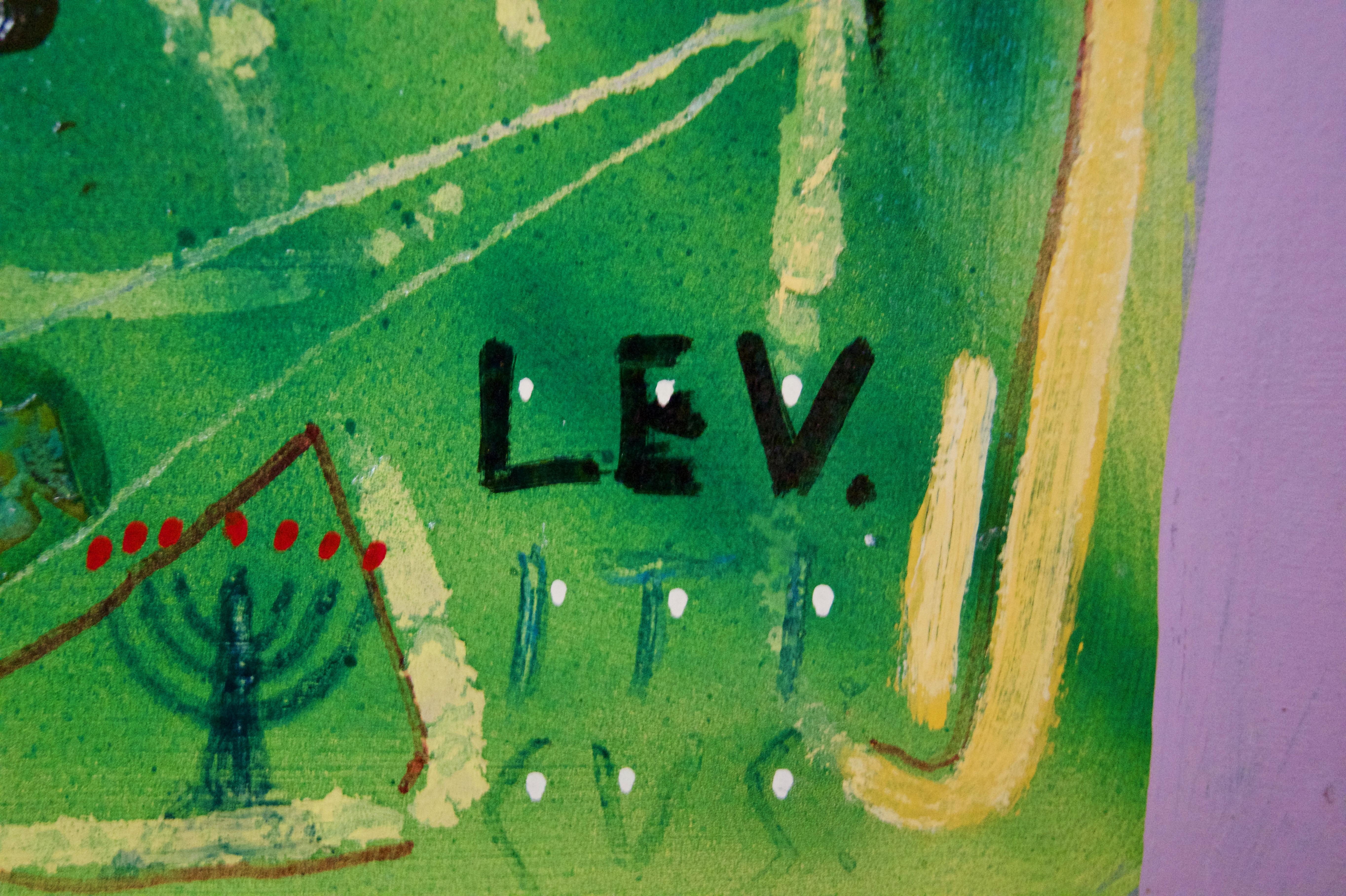 Leviticus – Abstraktes Gemälde in Mischtechnik auf Holz, George De Goya, spätes 20. Jahrhundert im Angebot 2