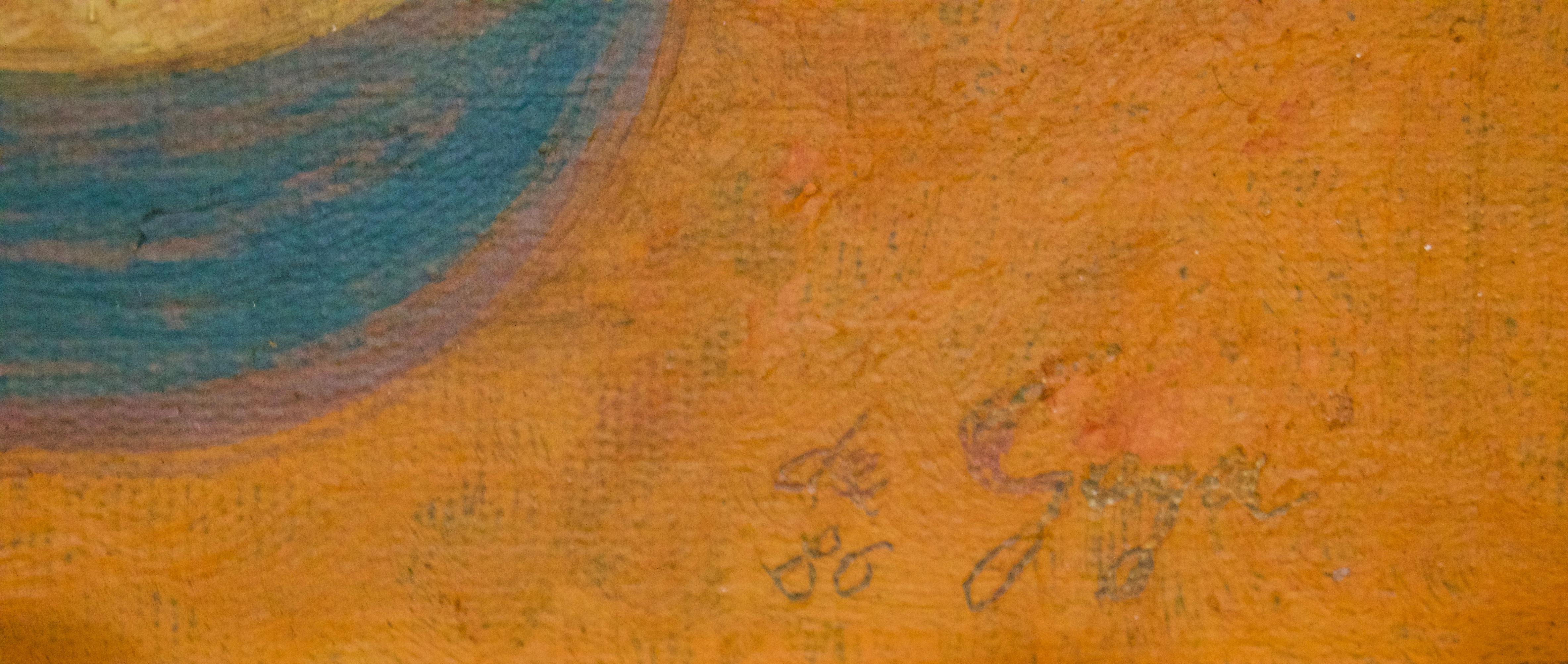 Metamorphosis Marina – Abstraktes Ölgemälde auf Karton von George De Goya, spätes 20. Jahrhundert im Angebot 5