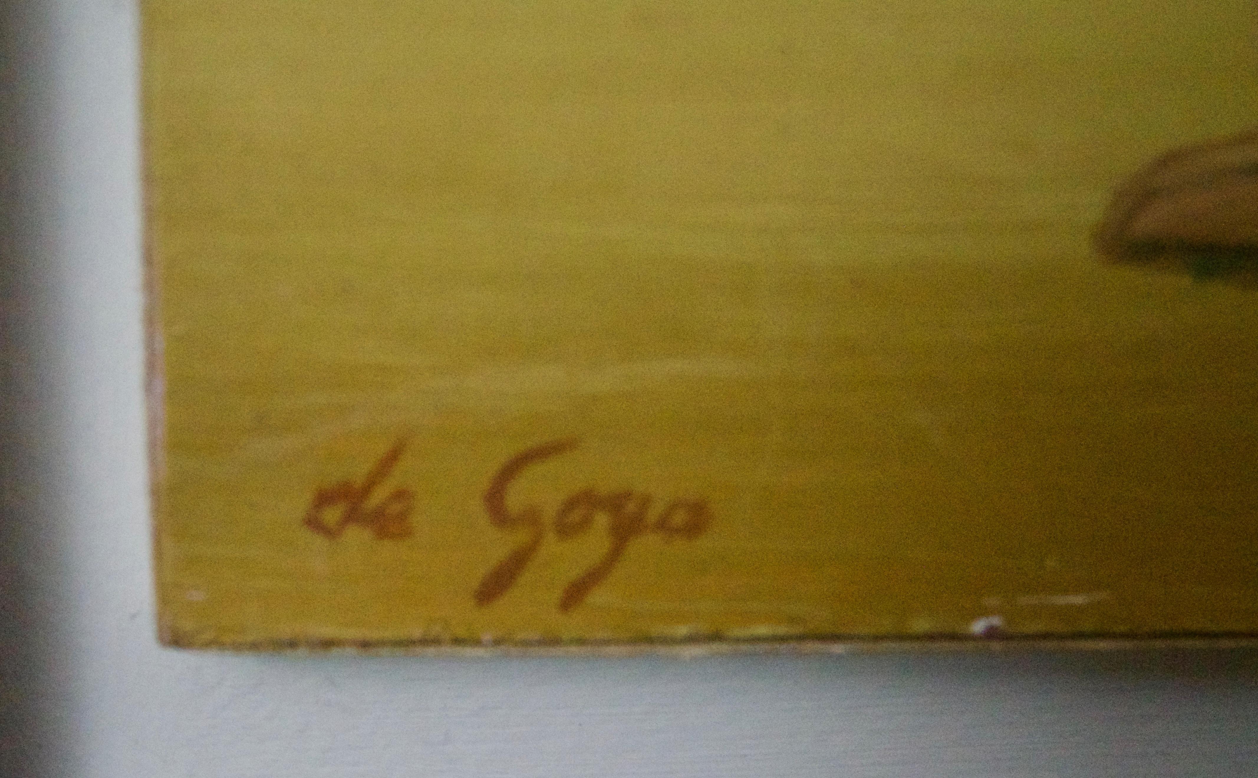 Mirage - Mitte des 20. Jahrhunderts Öl auf Wood Abstract - Dalí Stye von George De Goya im Angebot 5