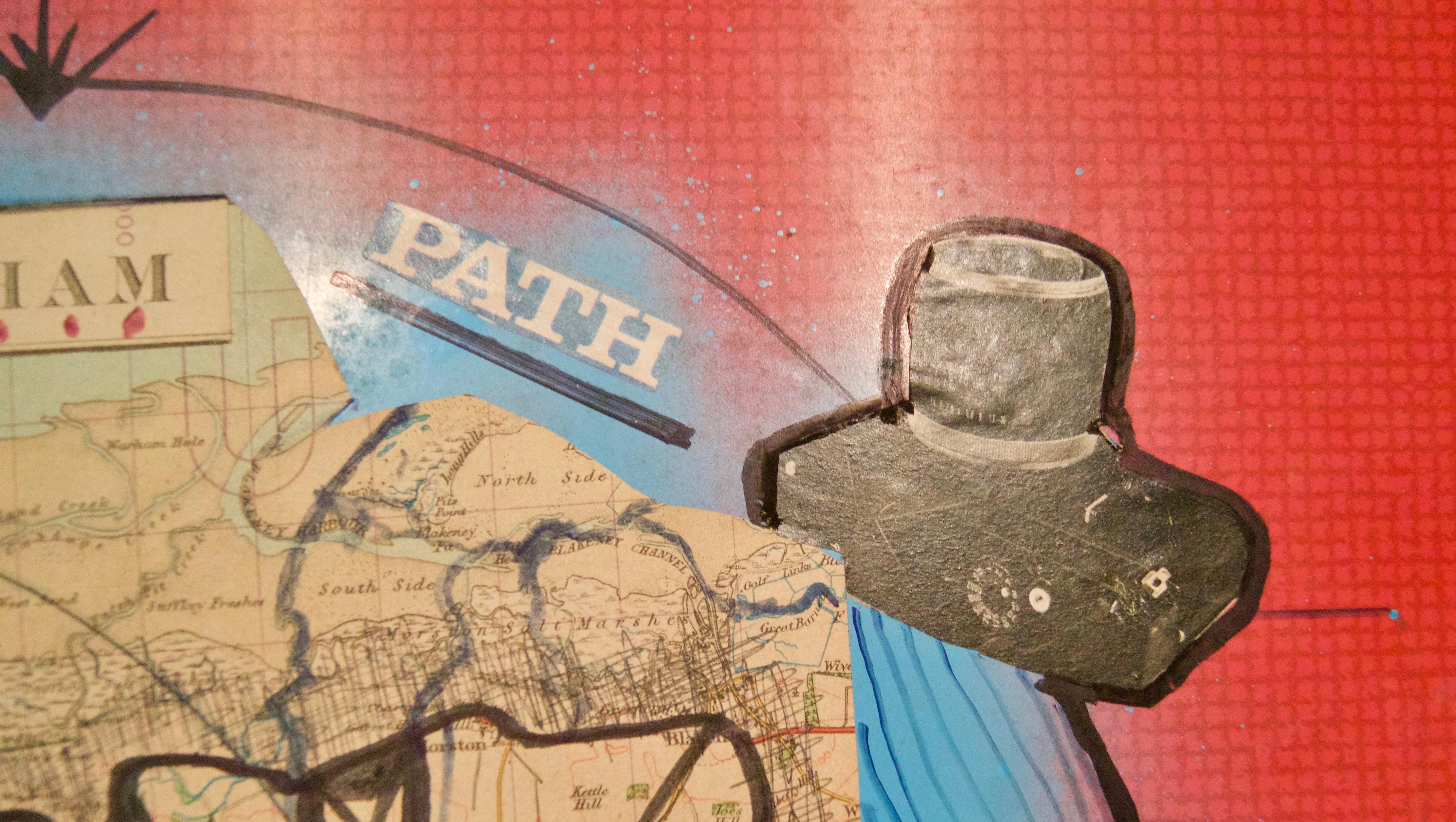 Pathfinder – Abstrakte Karte – Mitte des 20. Jahrhunderts Mixed Media von George De Goya im Angebot 2