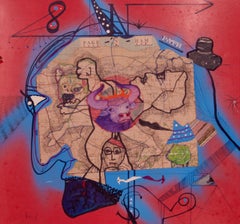 Pathfinder - Abstract Map - Mid 20th Century Mixed Media by George De Goya