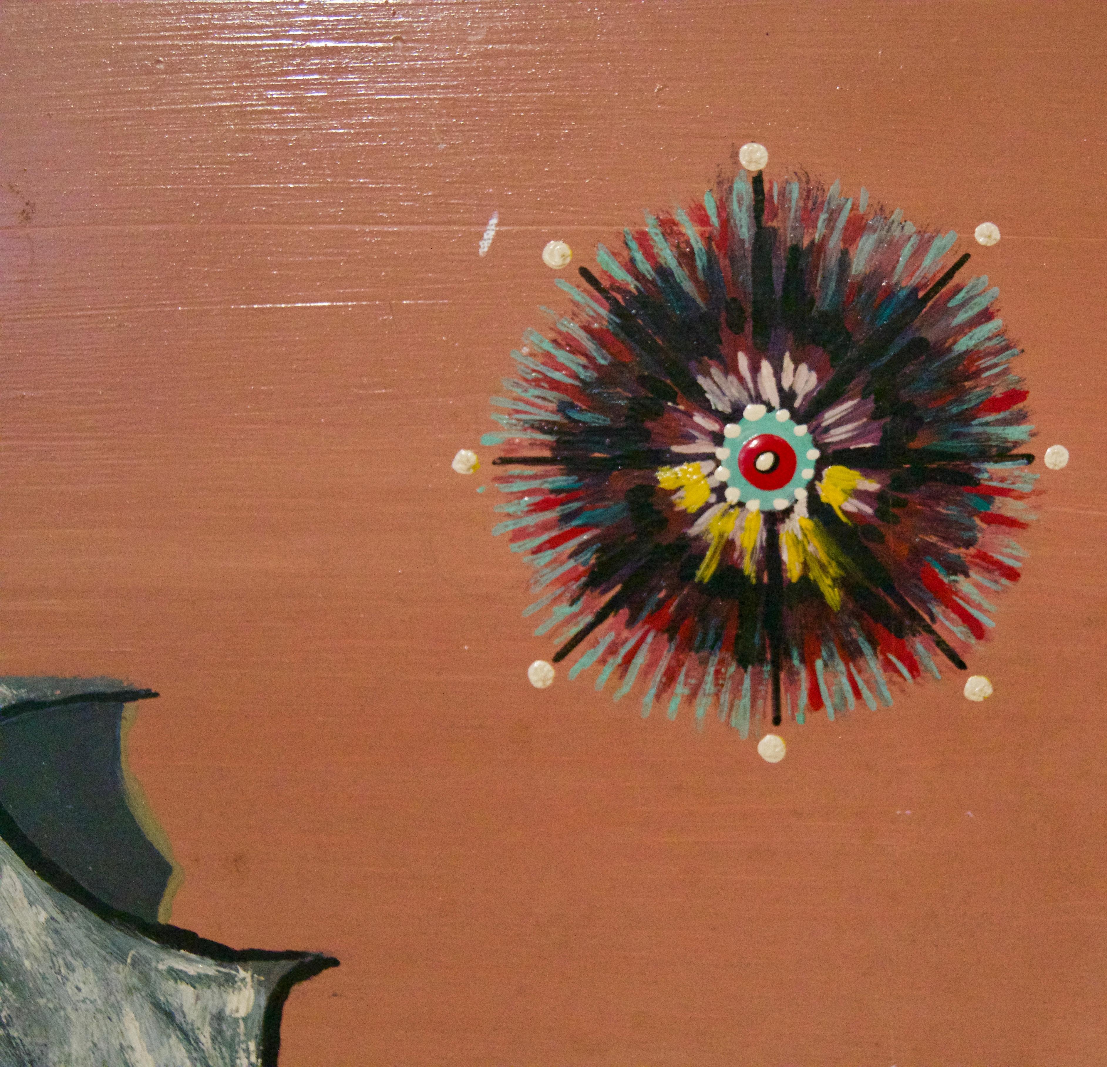 The Star of the Three Ways - 20th Century Oil on Wood Abstract by De Goya For Sale 1