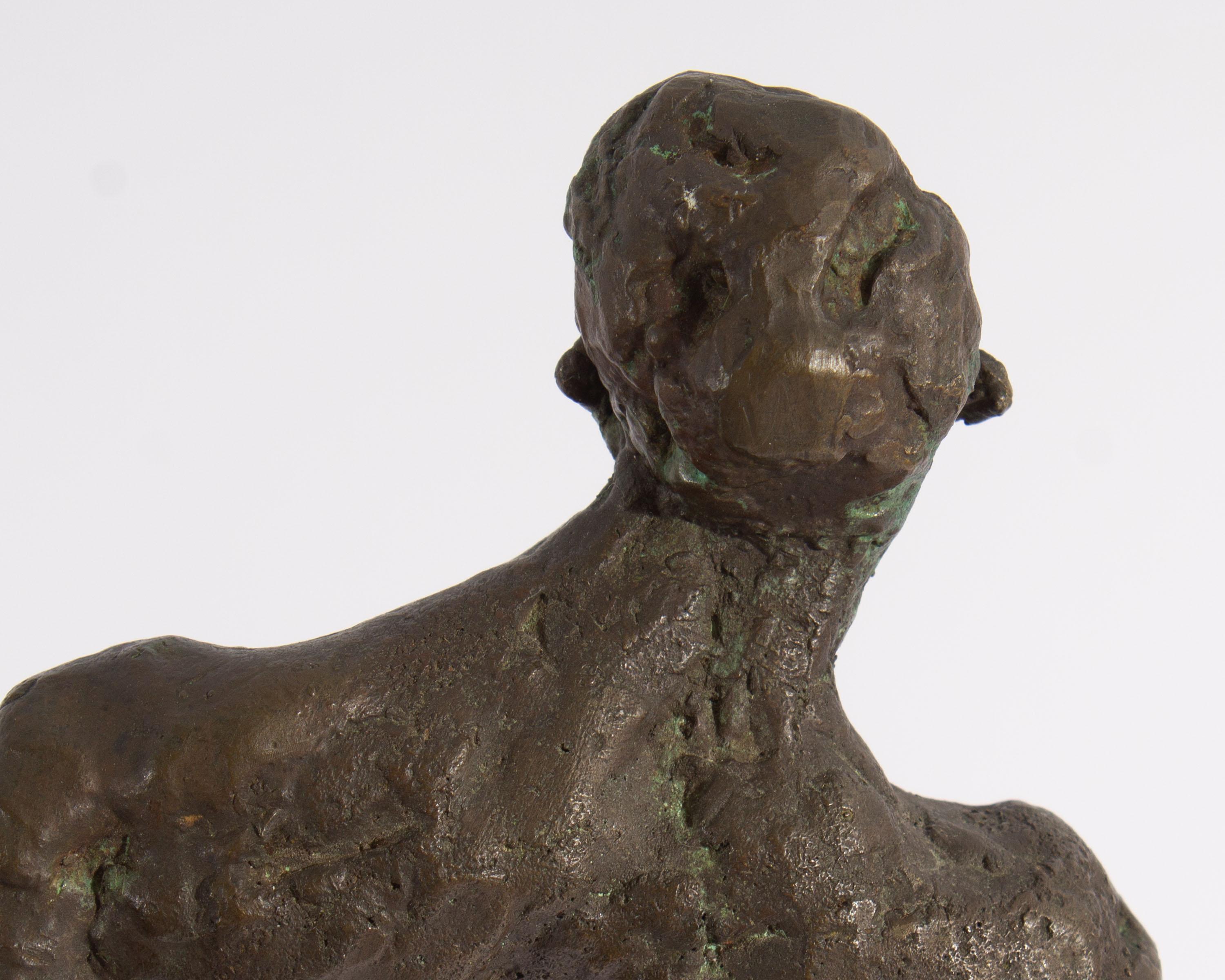 George De Groat Signed 1973 Abstract Bronze Sculpture of a Man In Good Condition For Sale In Indianapolis, IN