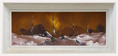 George R. Deakins (1911-1982) - Framed 20th Century Oil, Cabin in Winter Snow