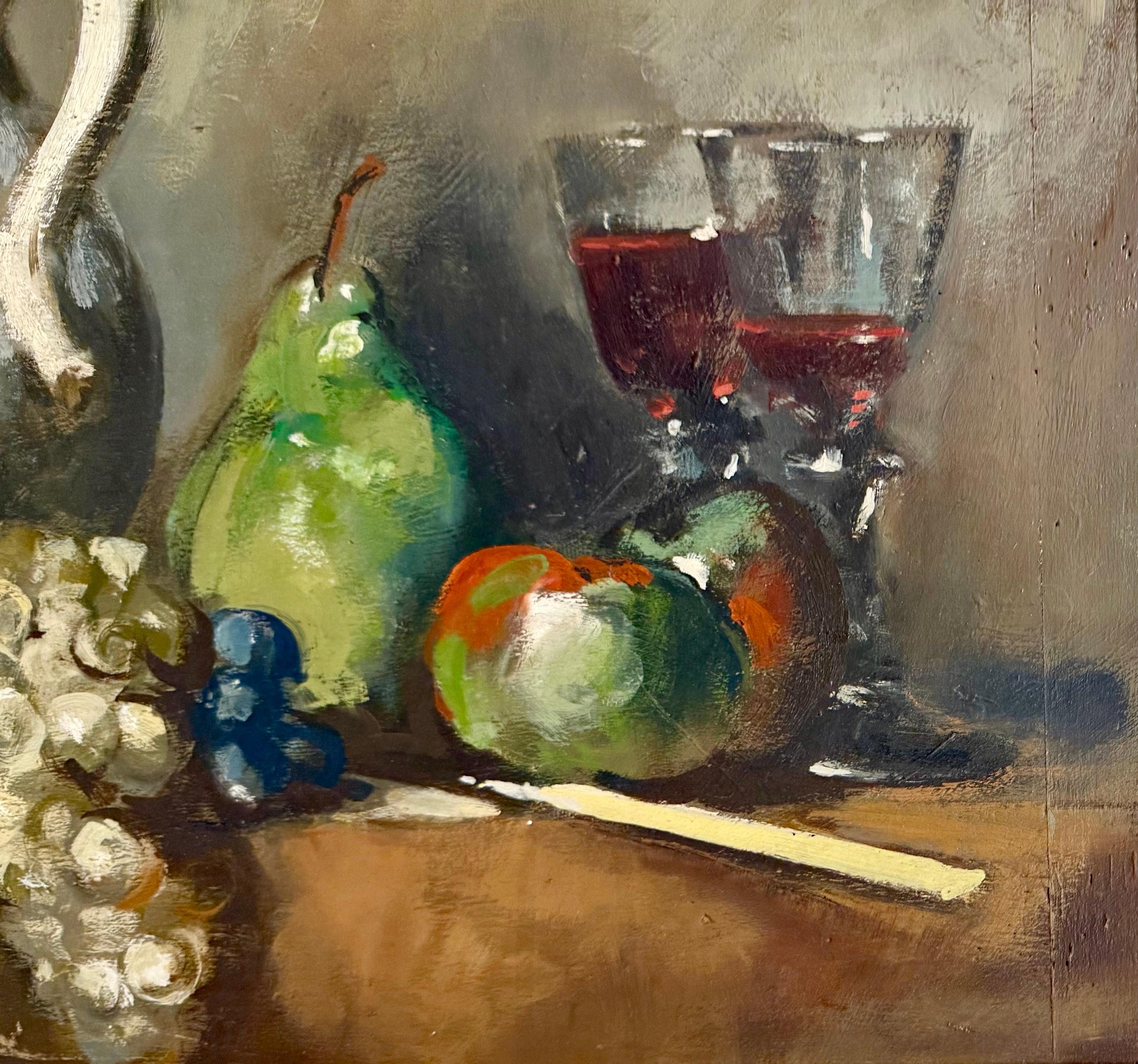 George Deem Appropriazione Pittura ad olio Natura morta, frutta, uva, melograni in vendita 2