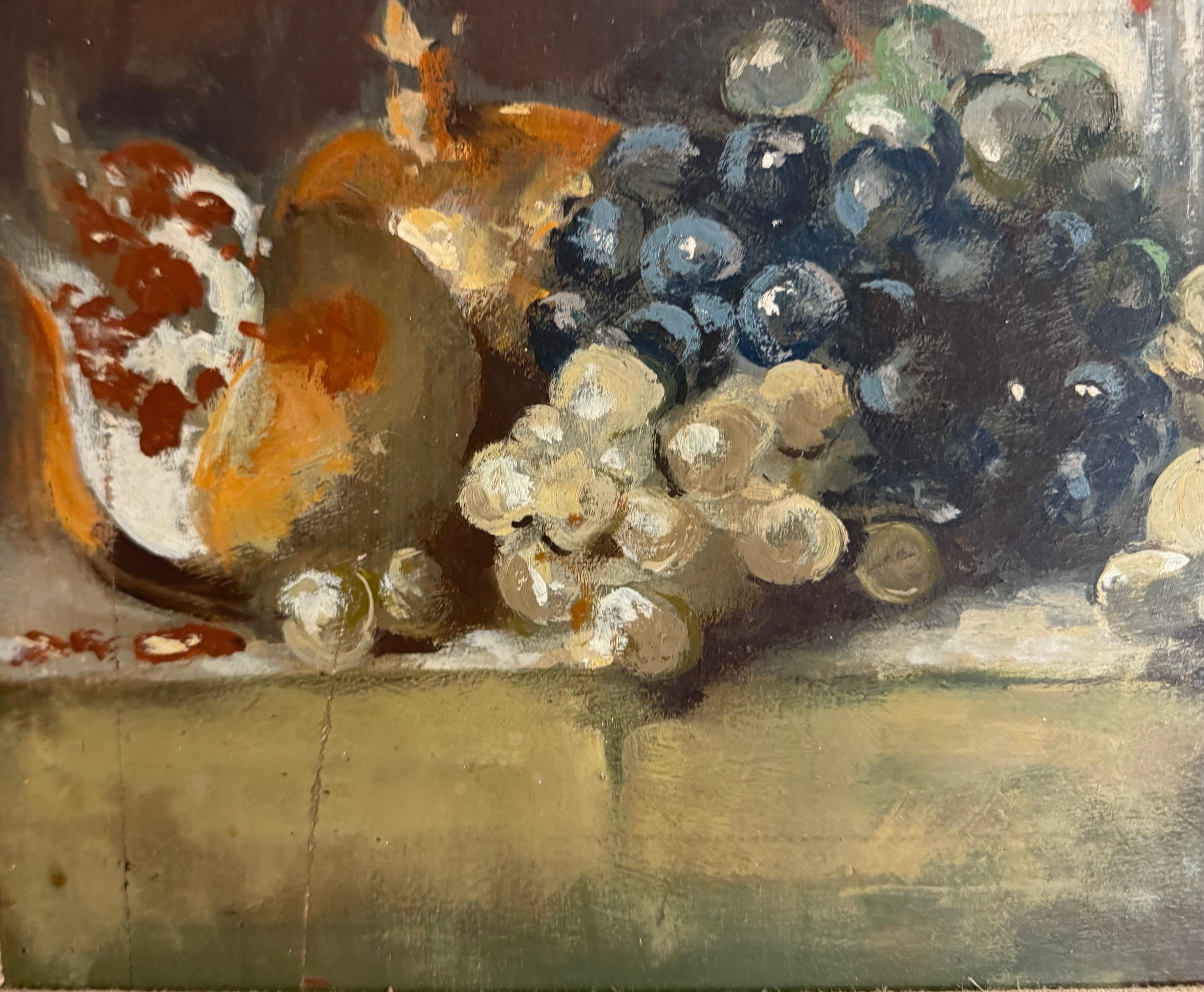 George Deem Appropriazione Pittura ad olio Natura morta, frutta, uva, melograni in vendita 6