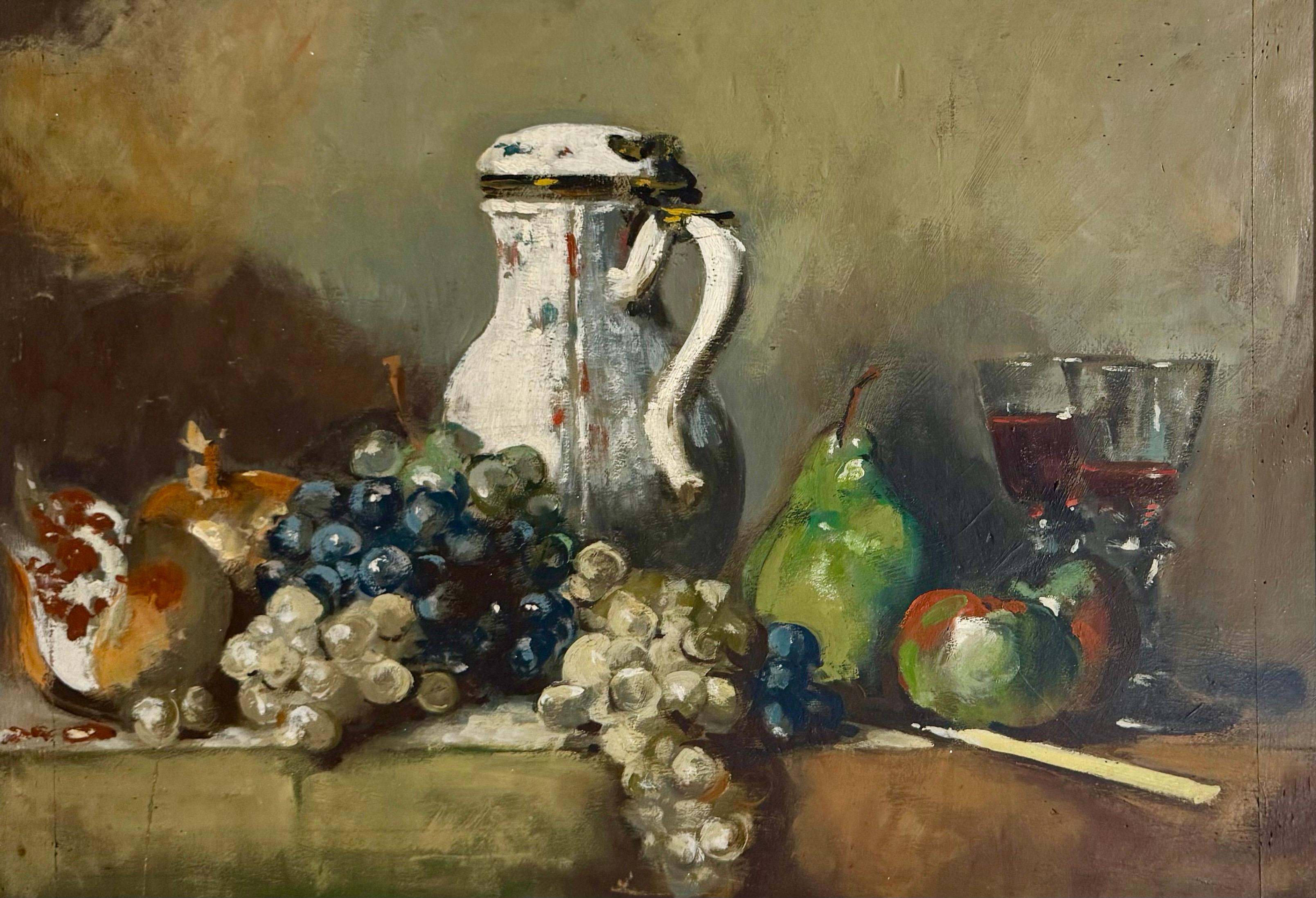 George Deem Appropriazione Pittura ad olio Natura morta, frutta, uva, melograni in vendita 7