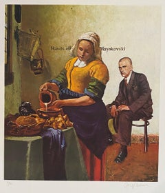 Amerikanische signierte Farblithographie des amerikanischen Künstlers mit dem Titel „Hands Off Mayakovsky“