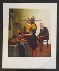 American Artist Signed Color Lithograph Titled "Hands Off Mayakovsky"