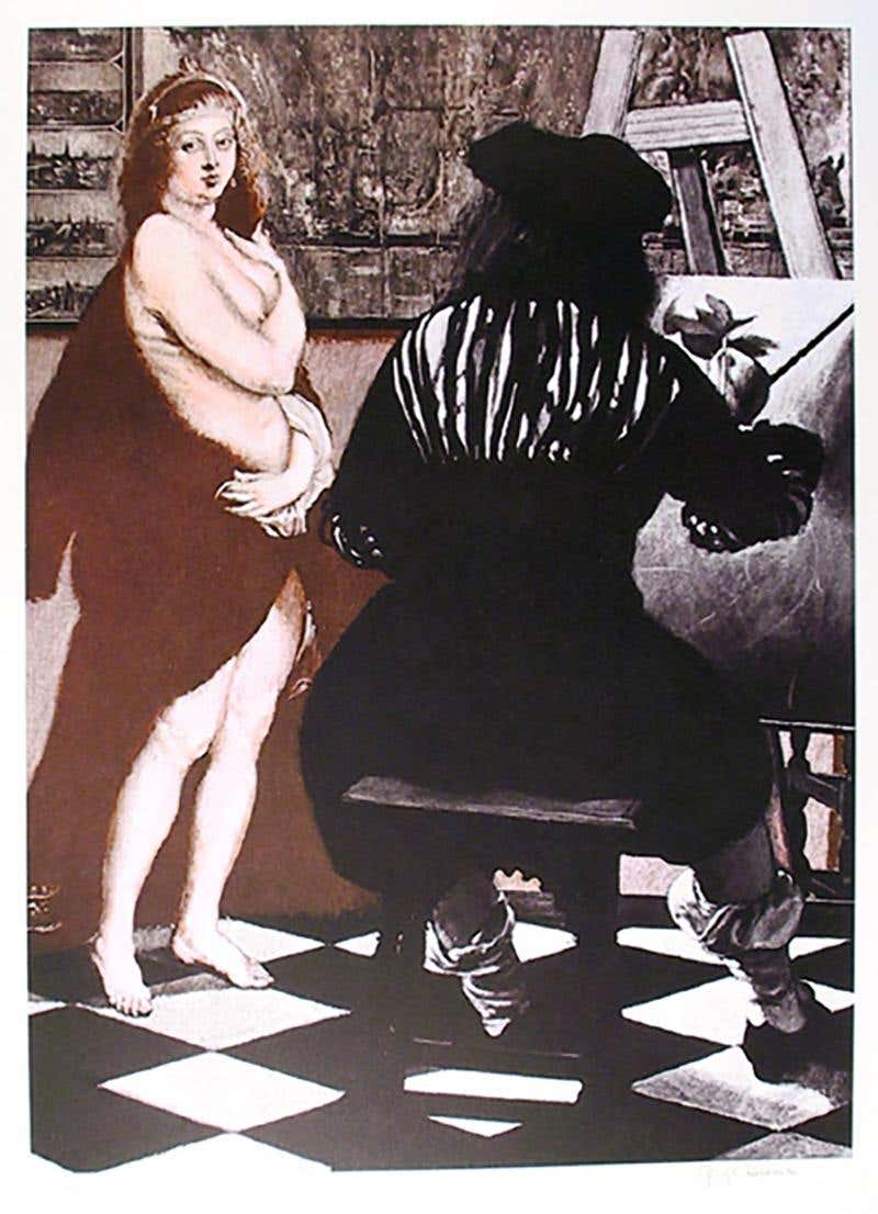 Composition in Red and Black, Pop Art Lithograph by George Deem