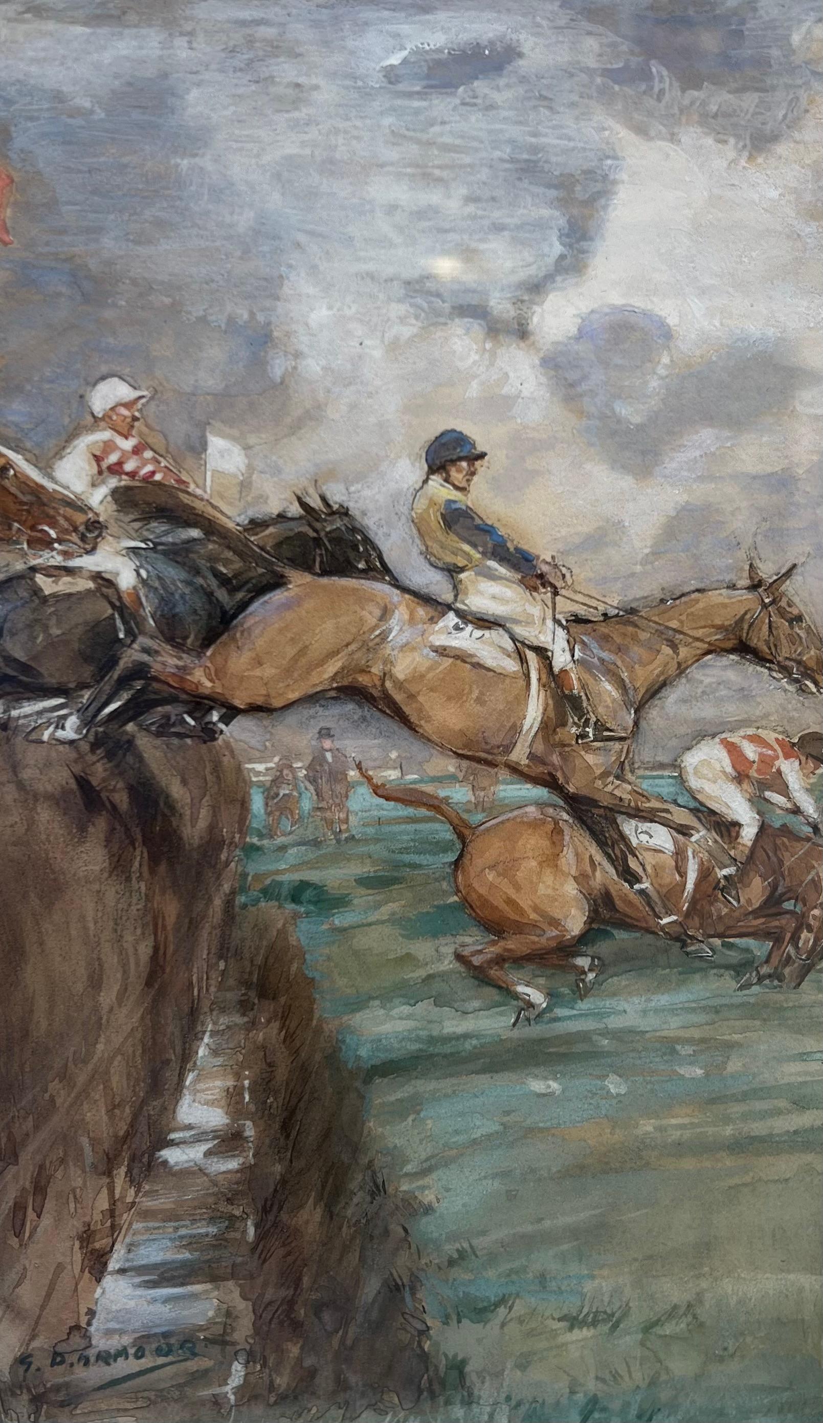 Carreras, Epsom y Aintree (un par) - Painting de George Denholm Armour