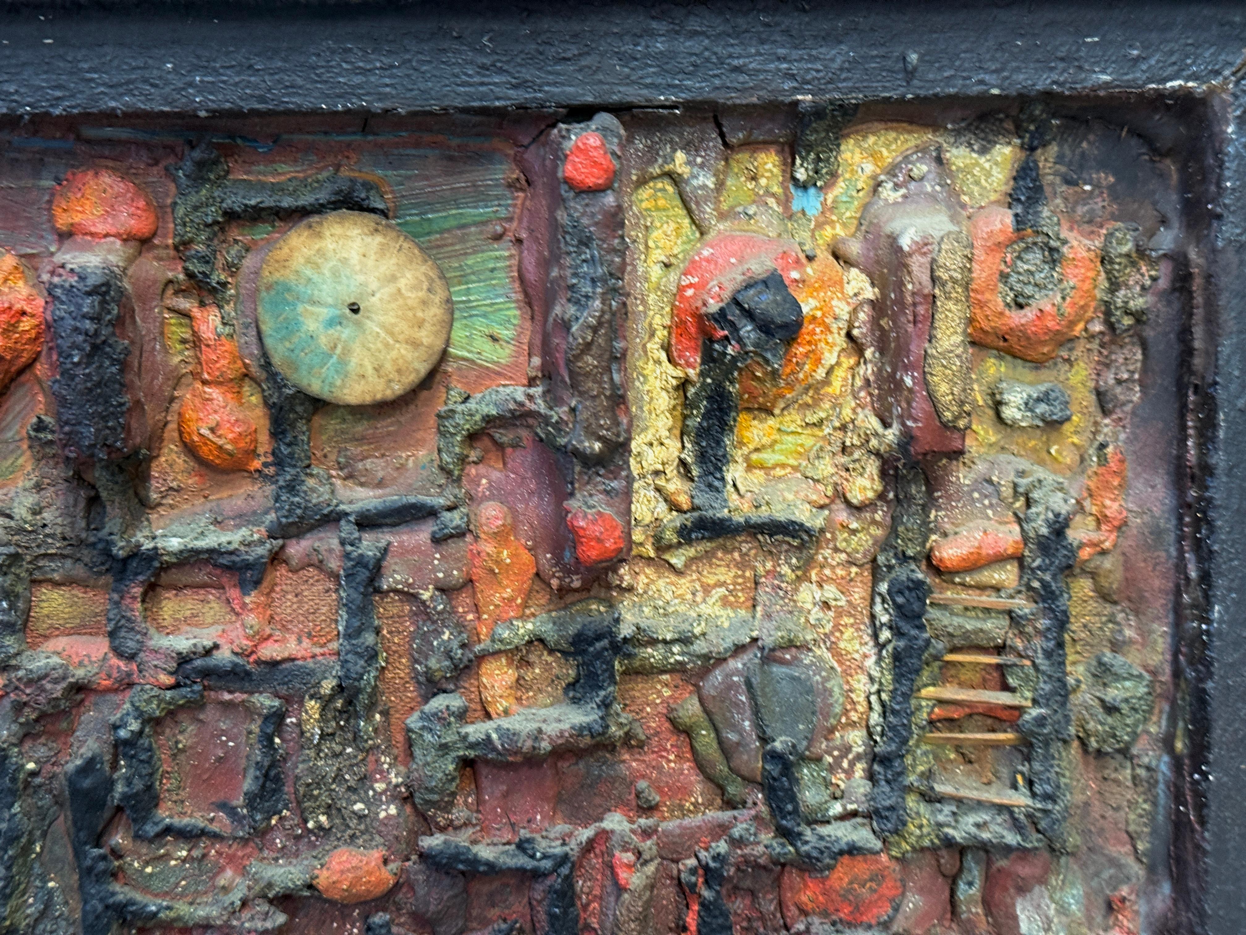 George Dergalis 1961 Construcción en técnica mixta Alto relieve Abstracto en venta 4