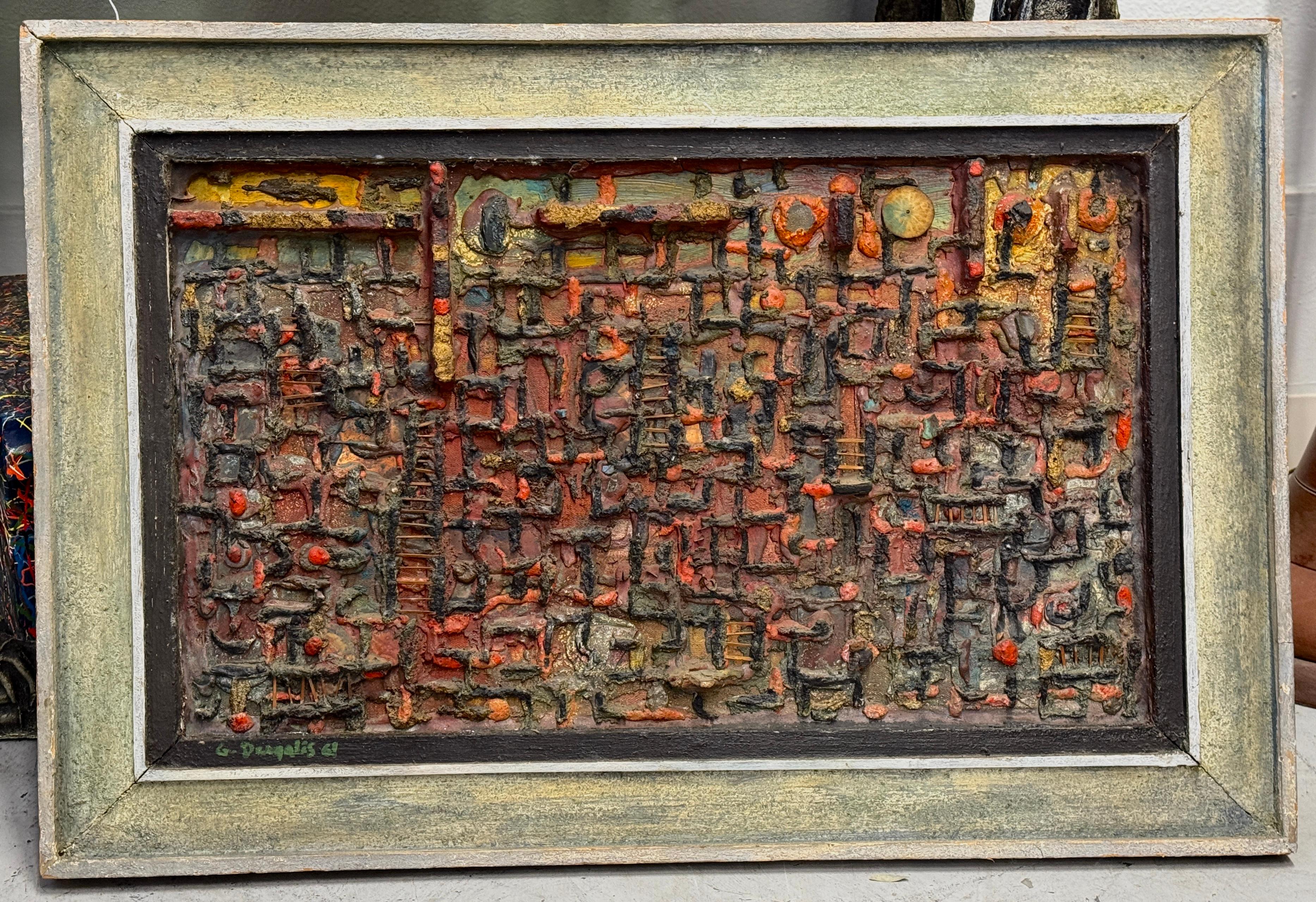 George Dergalis 1961 Construcción en técnica mixta Alto relieve Abstracto Estadounidense en venta
