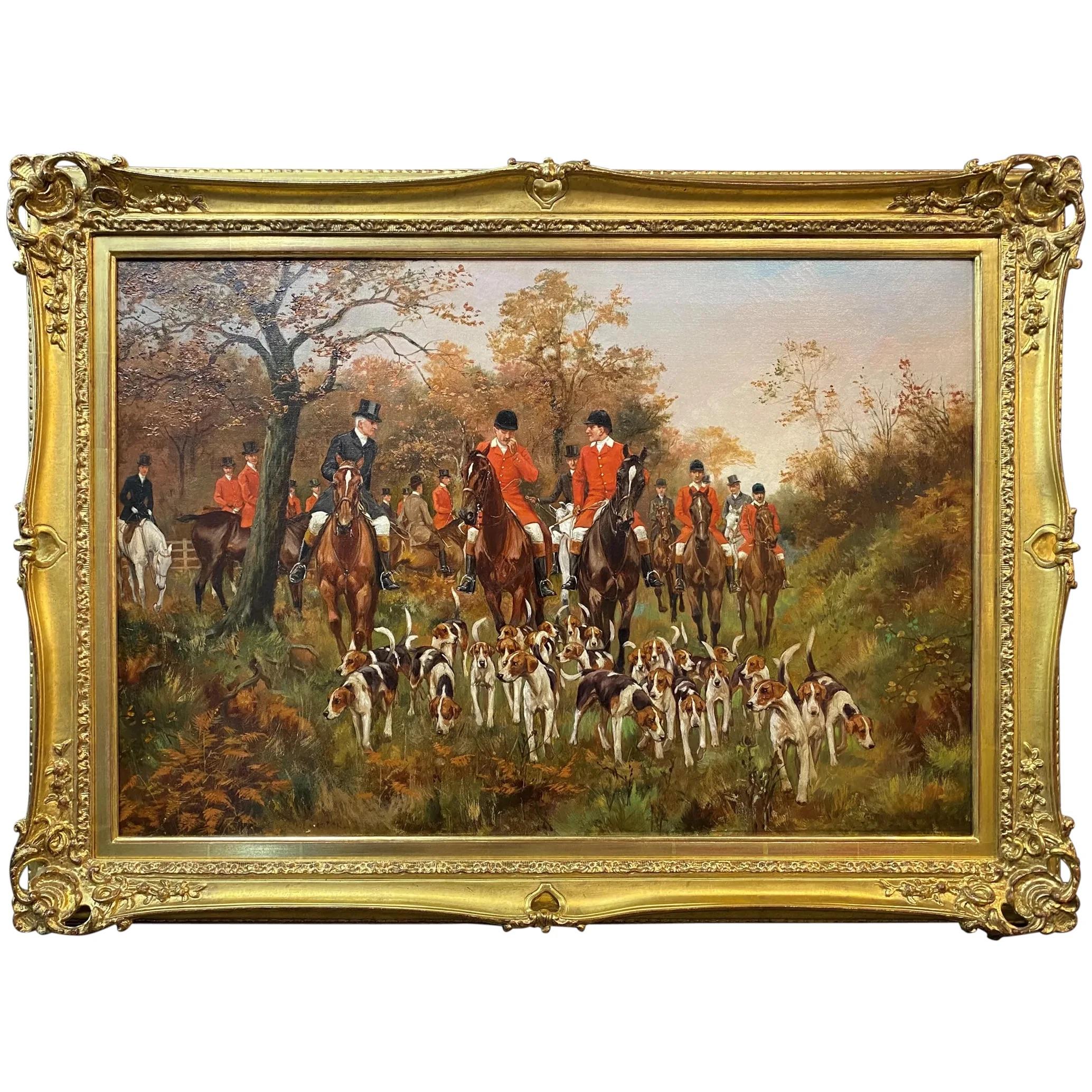 George Derville Rowlandson Landscape Painting - The Pytchley Hunt