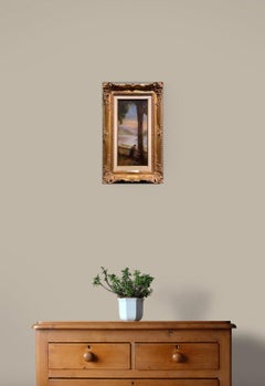 "Waiting by the Lake" French oil on canvas Post-Impressionist early 20th Century