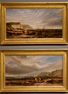Oil Painting Pair by George Dodgson Callow "On the Isle of Wight"