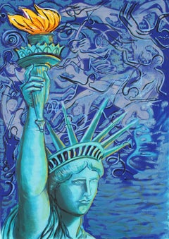 Statue of Liberty, Pop Art Screenprint by Kenneth Tisa