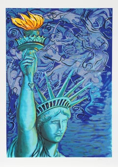 Statue of Liberty, Pop Art Screenprint by Kenneth Tisa