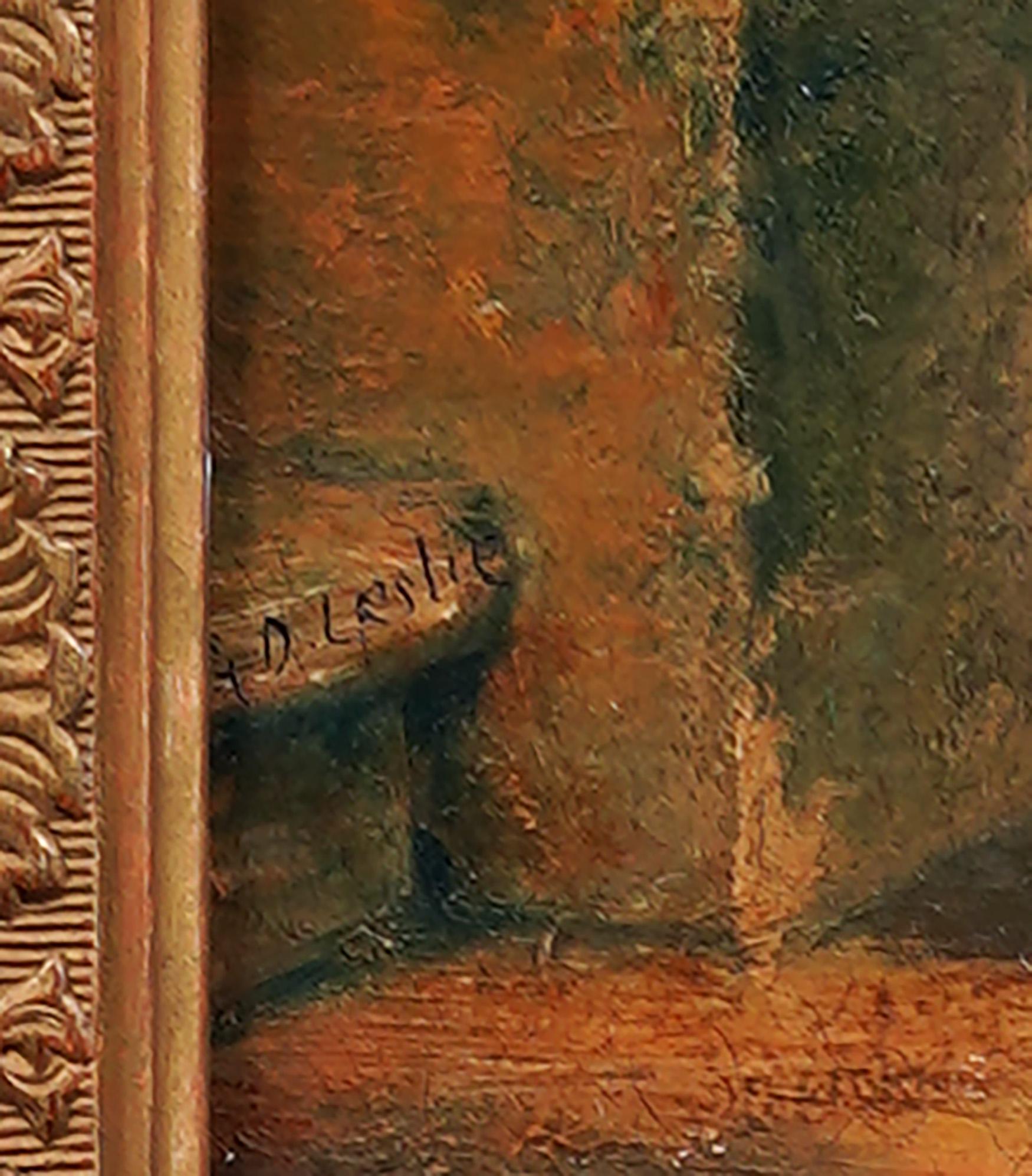 Antique English Realist Genre Scene Framed High Society Portrait Oil Painting For Sale 2