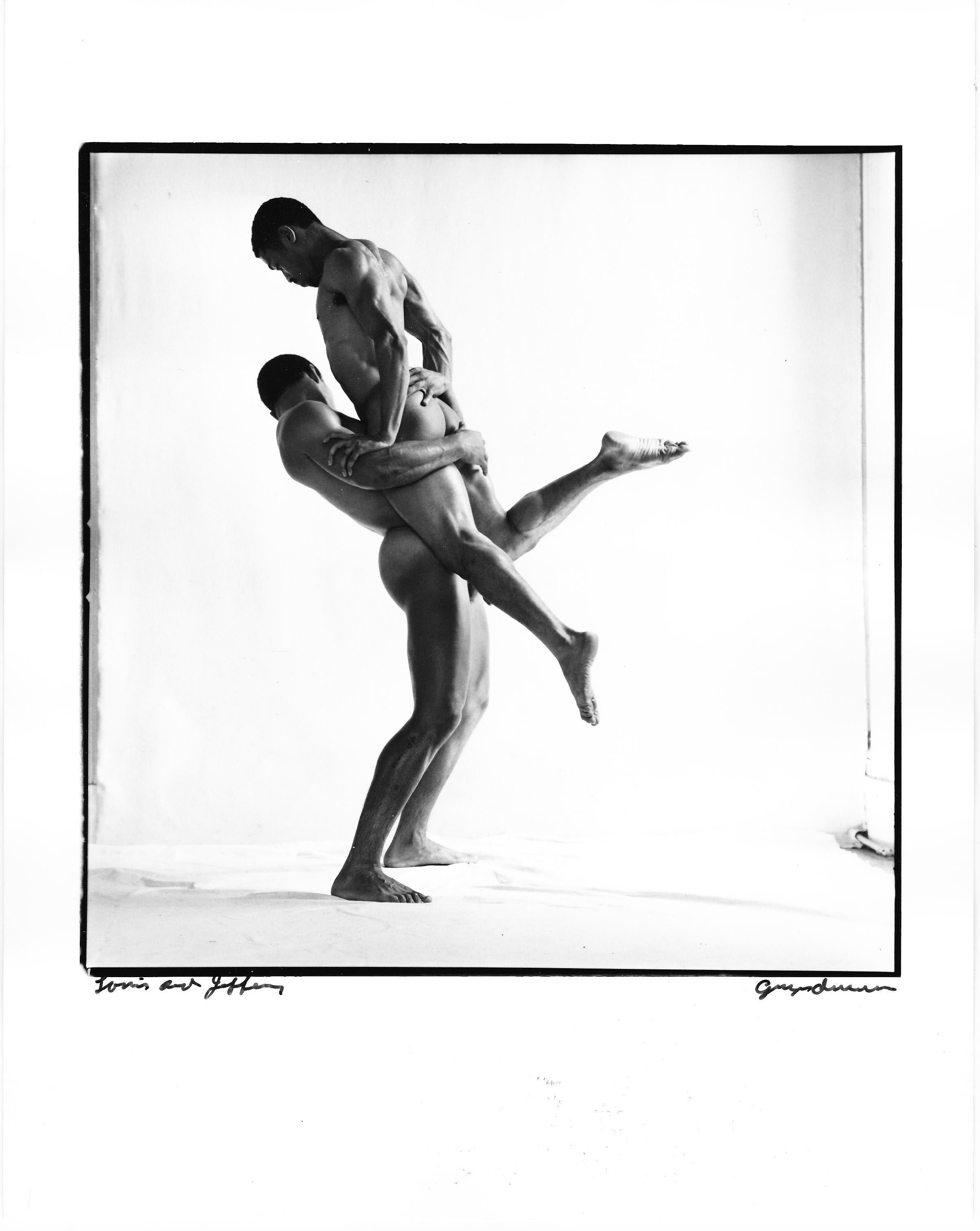 George Dureau Nude Photograph - Louis and Jeffrey, Male Nudes Photographed in Studio, Gelatin Silver Photography