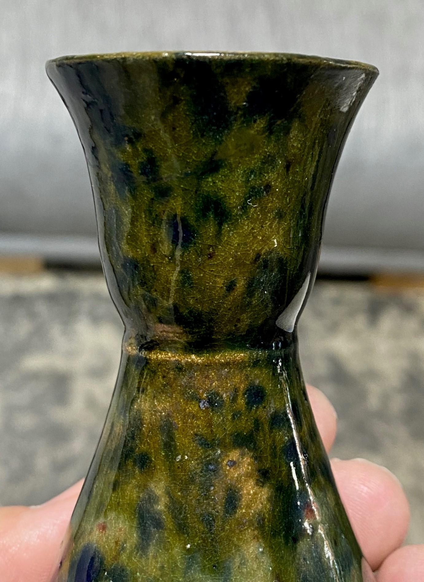 George E. Ohr, signierte Biloxi Mississippi-Kunstkeramik-Baluster-Vase, glasiert im Angebot 6