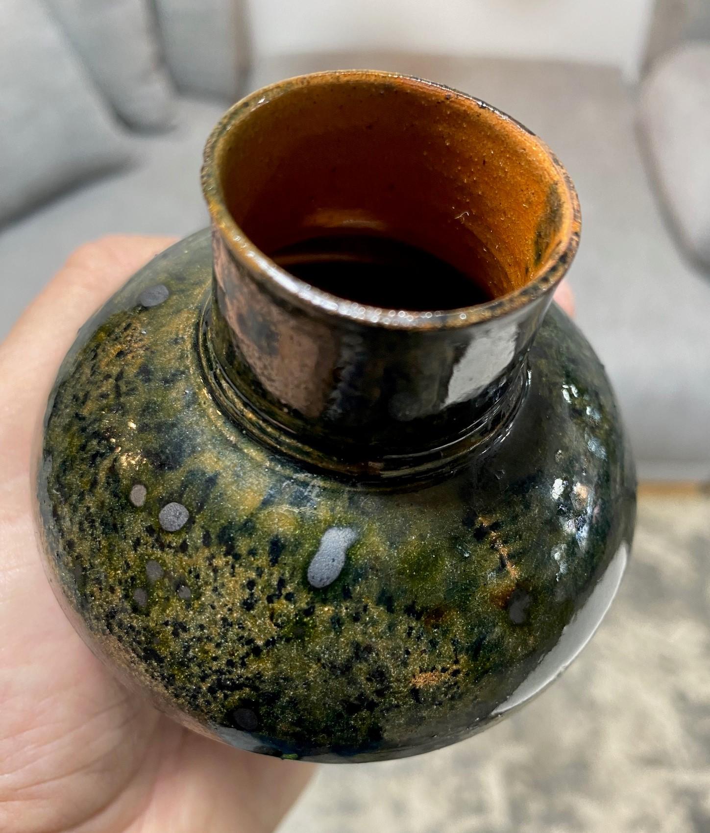 George E. Ohr Signed Biloxi Mississippi Art Pottery Multi-Glazed Ceramic Vase 4
