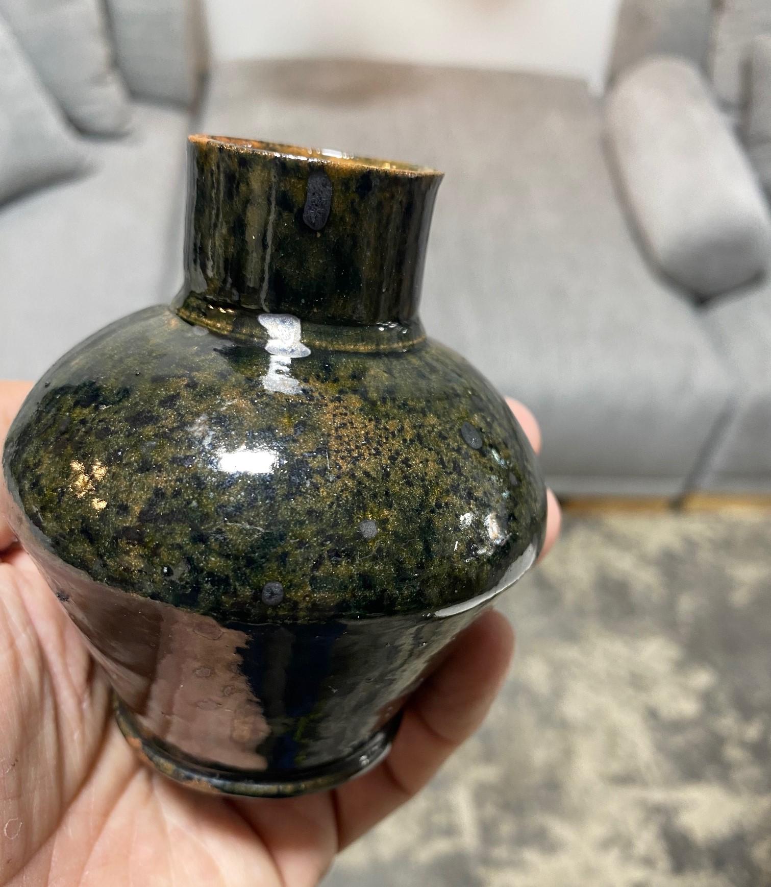 George E. Ohr Signed Biloxi Mississippi Art Pottery Multi-Glazed Ceramic Vase 9