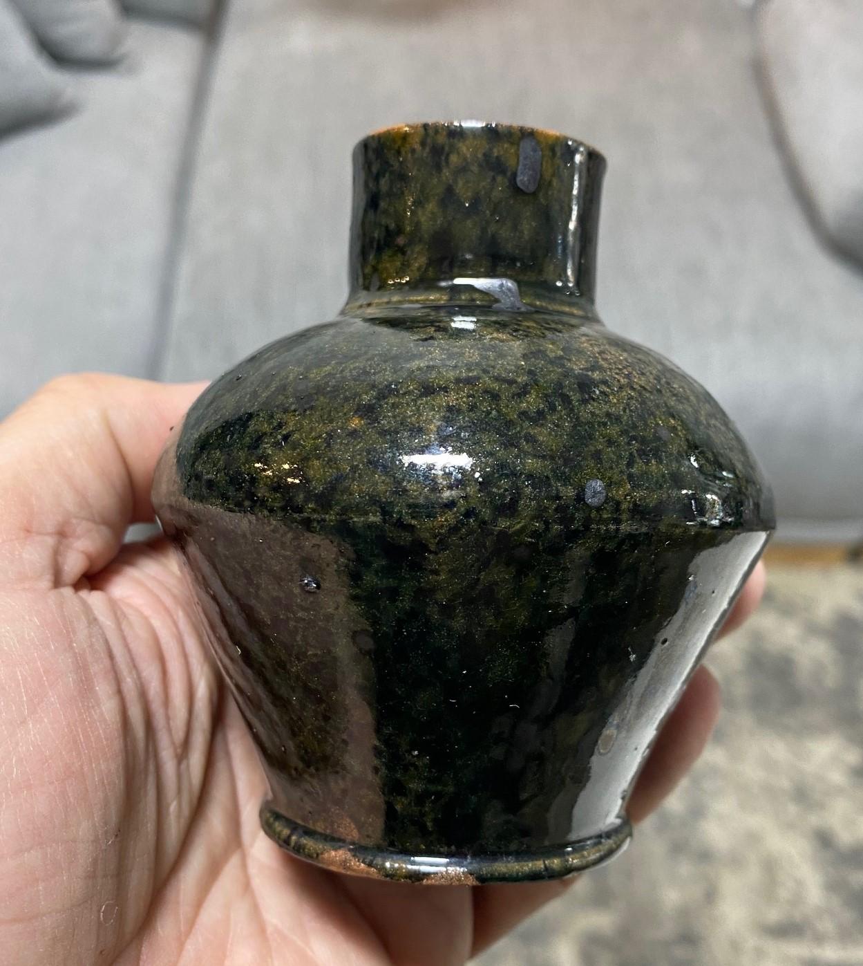 George E. Ohr Signed Biloxi Mississippi Art Pottery Multi-Glazed Ceramic Vase 1
