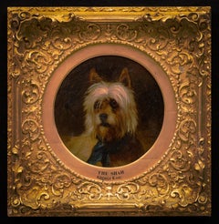 Vintage Dog Painting of a Terrier- "The Shah" George Earl (England, 1824-1908)