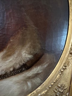 Portrait victorien anglais du 19e siècle d'un chien épagneul brun et blanc