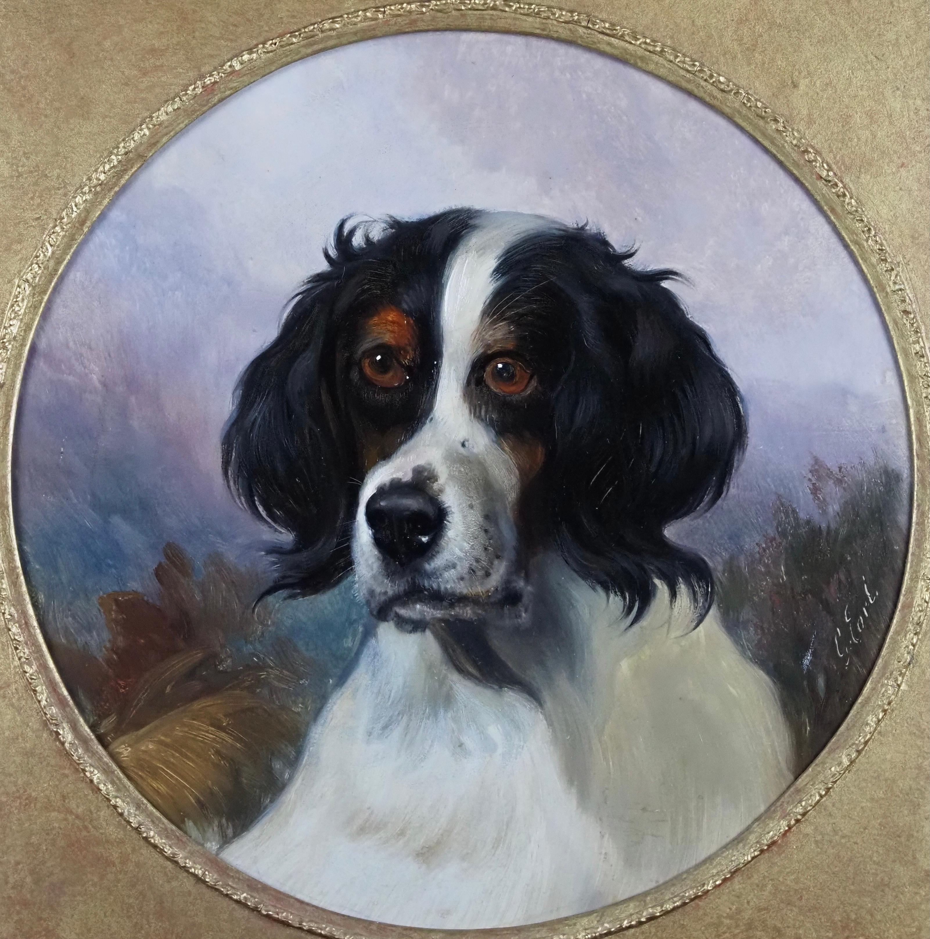 Portrait of a Spaniel - Painting by George Earl