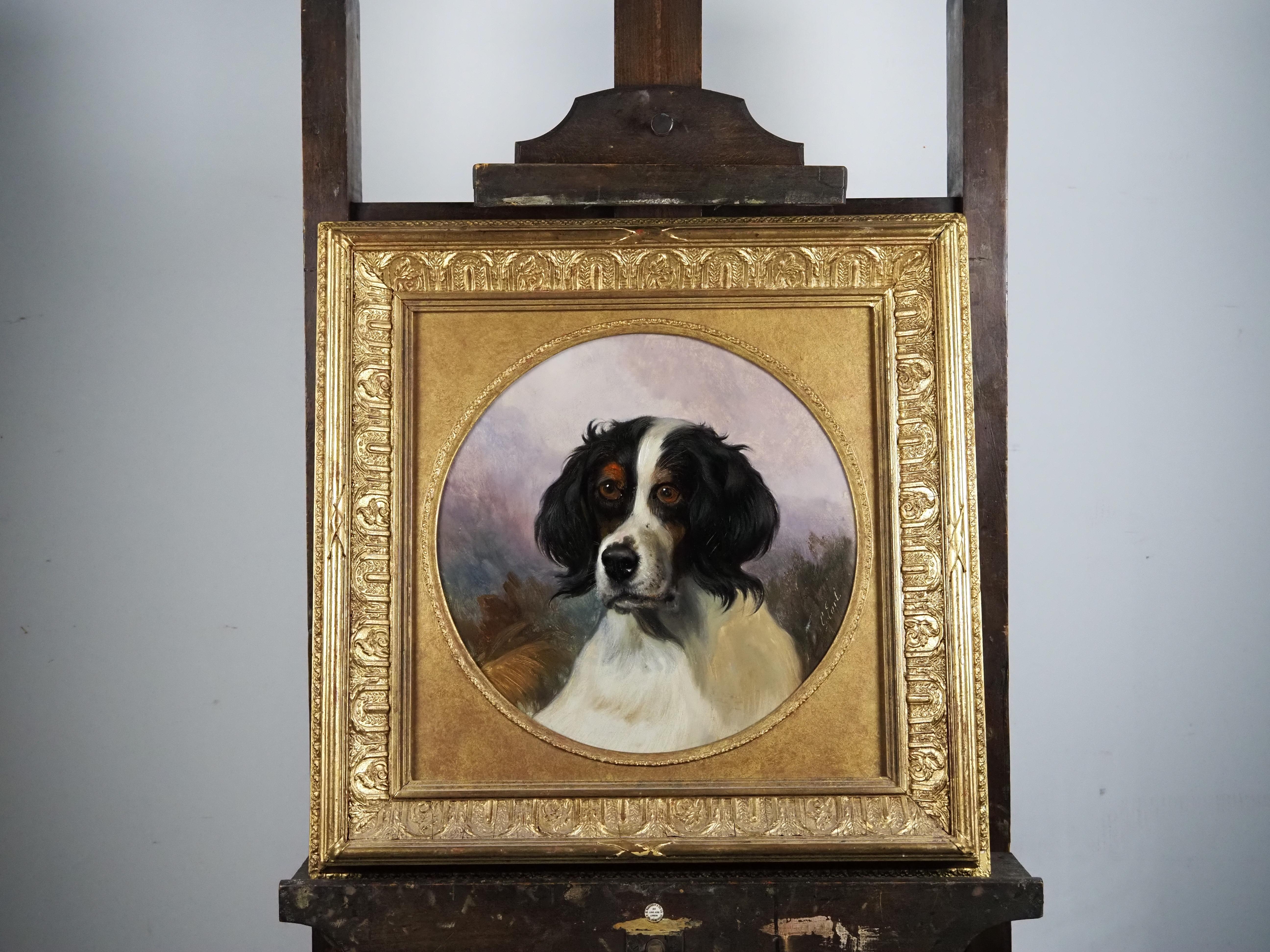 Portrait of a Spaniel - Brown Animal Painting by George Earl