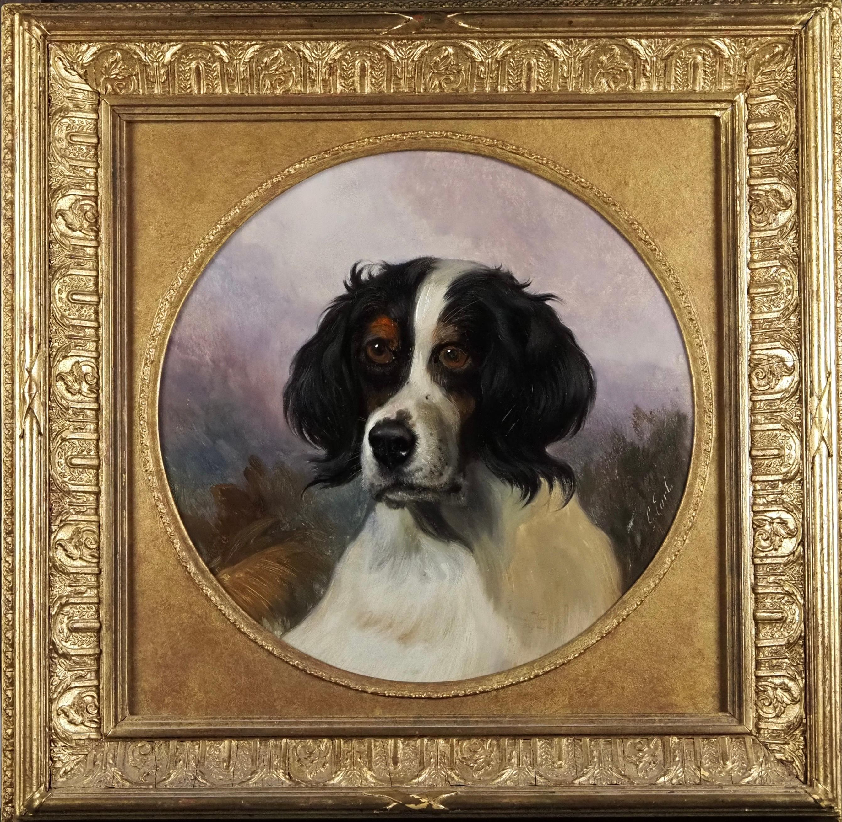 George Earl Animal Painting - Portrait of a Spaniel