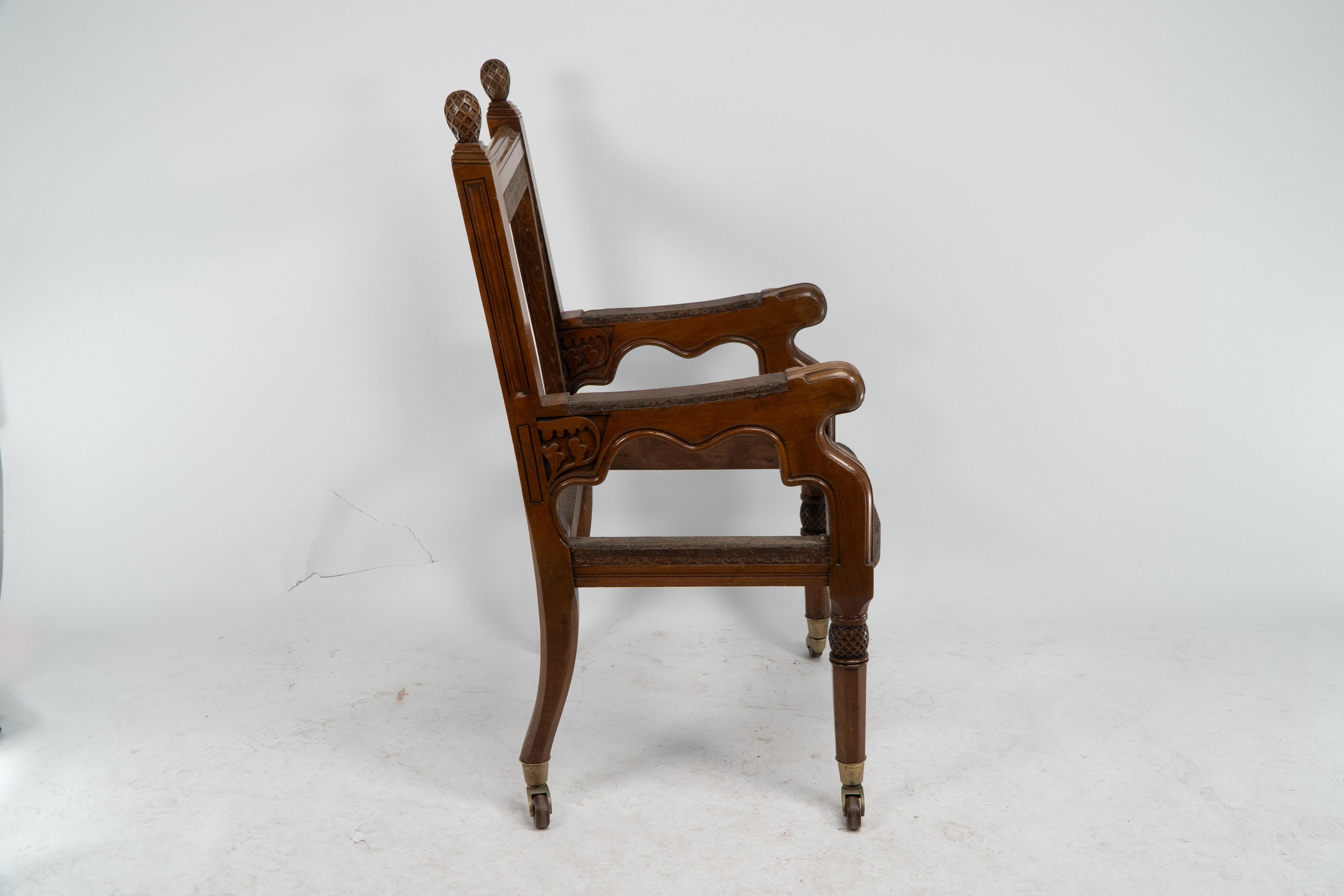 Gothic Revival George Edmund Street. Judges armchair designed for The Royal Courts of Justice. For Sale