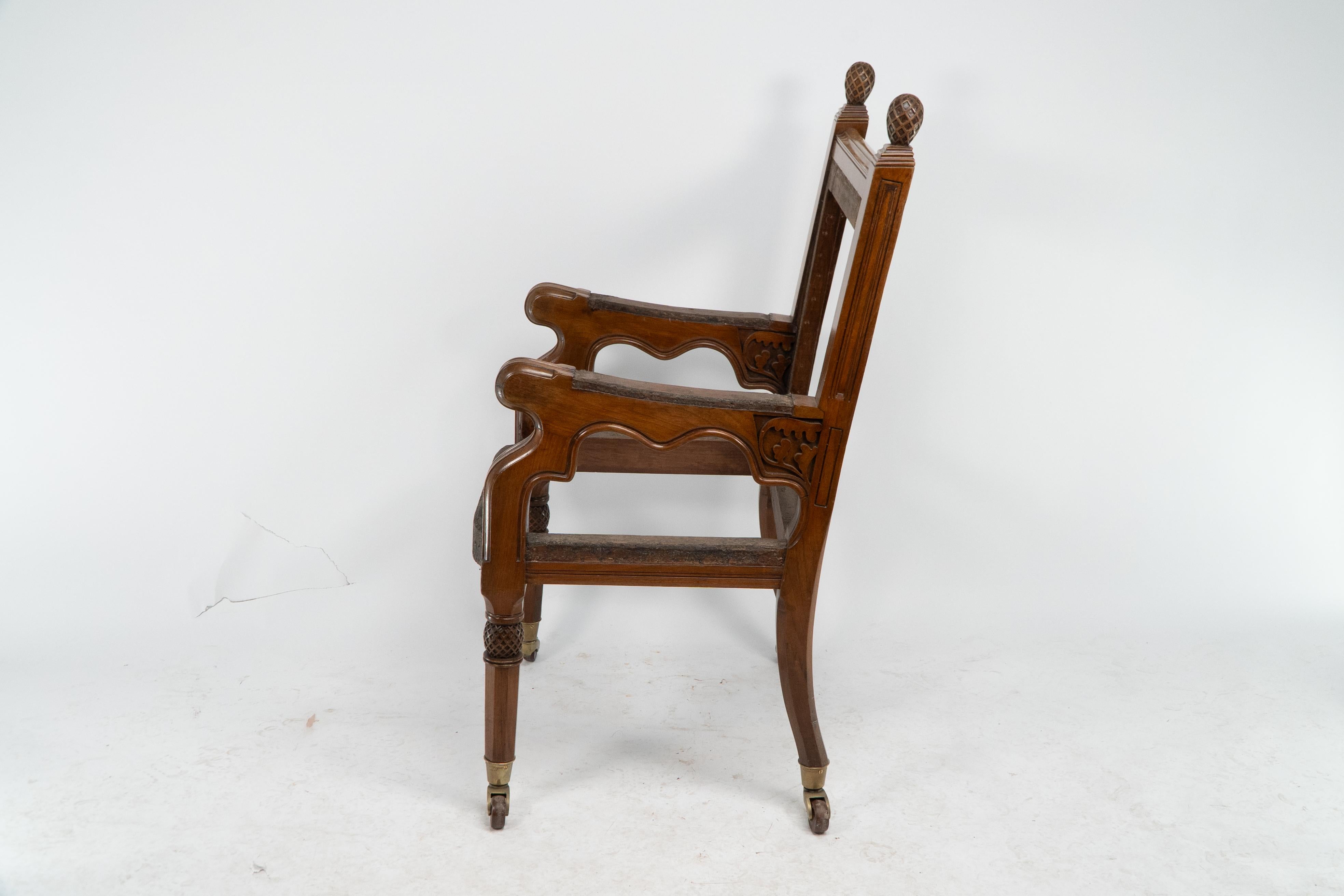 English George Edmund Street. Judges armchair designed for The Royal Courts of Justice. For Sale