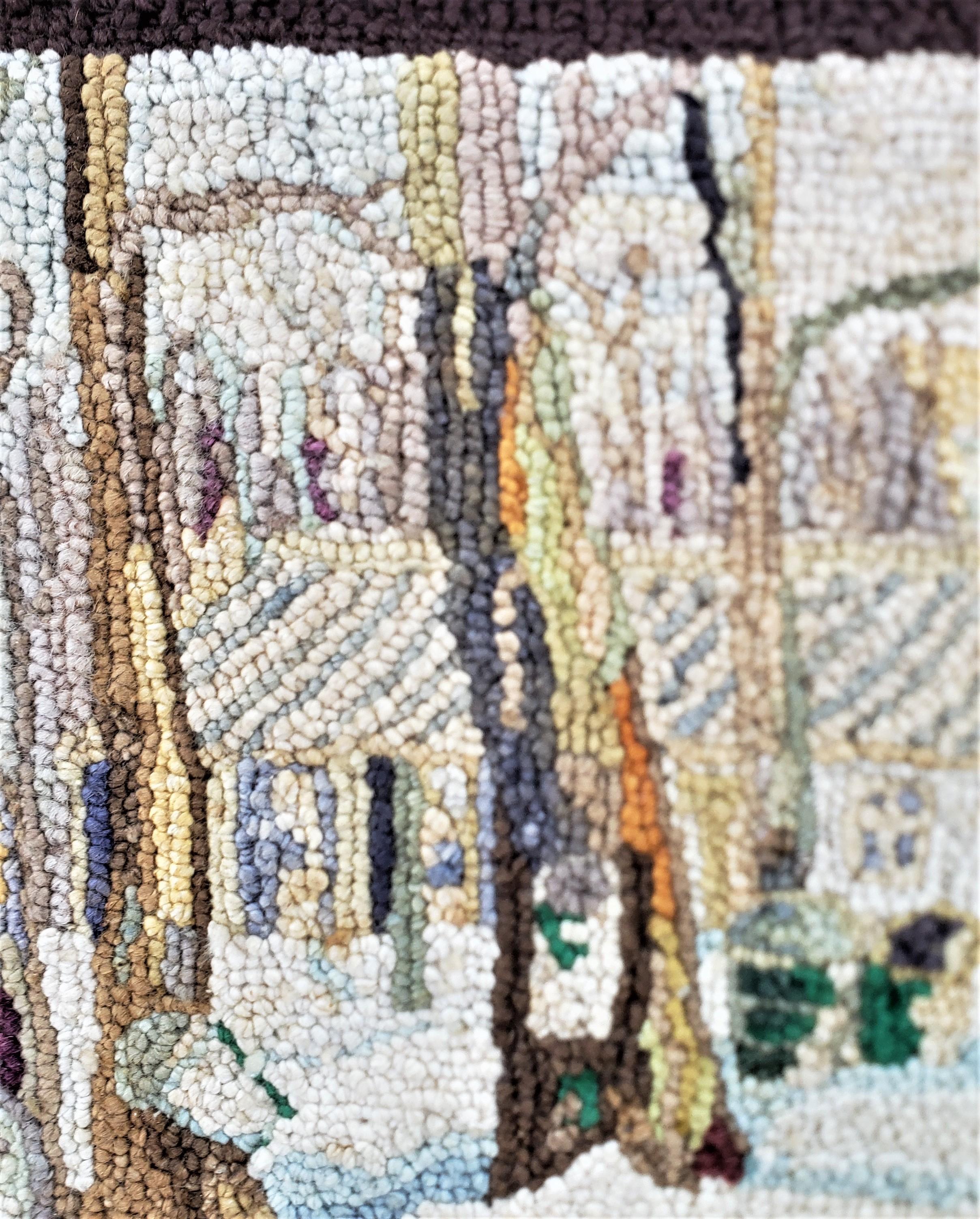 George Edouard Tremblay Volkskunst-Teppich mit Kapuze, Matt oder Wandteppich mit Kapuze (Wolle) im Angebot