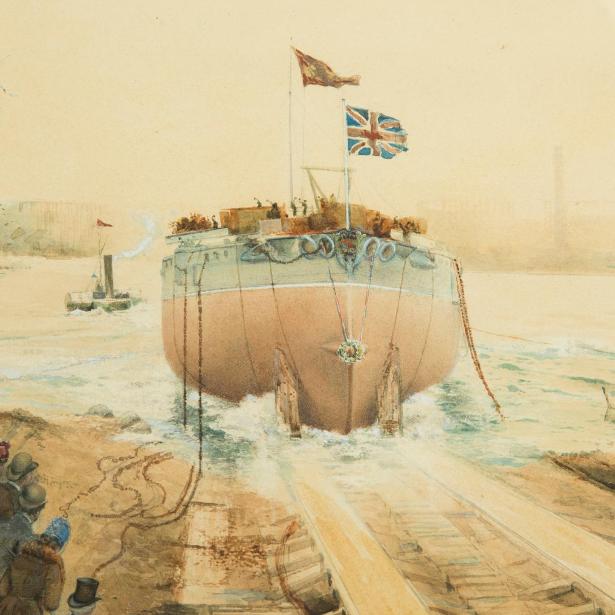 George Edward Horton : le lancement du H.M.S. 'Victoria' depuis le chantier naval d'Elswick en vente 2