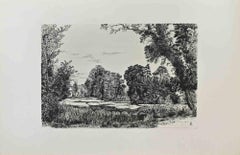 À Richmond (Angleterre) - Etching by George Edwards - 1864 ca.