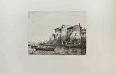 La Petite Venise (Provence) - Etching by Justin Gabriel - 1864 ca.