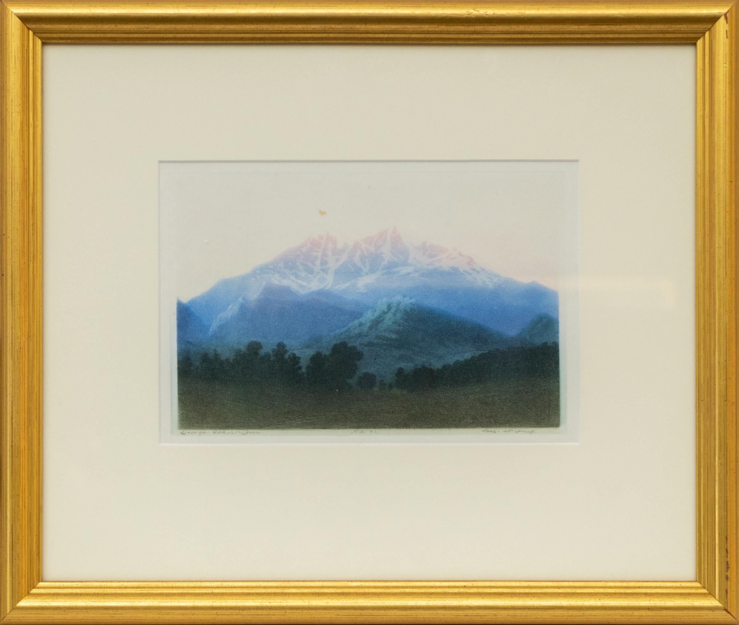 Longs Peak, Estes Park, Colorado, No. 2, Original 1920s Aquatint For Sale 3