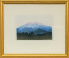 “Longs Peak & Mount Meeker” Color Aquatint Etching by George Elbert Burr