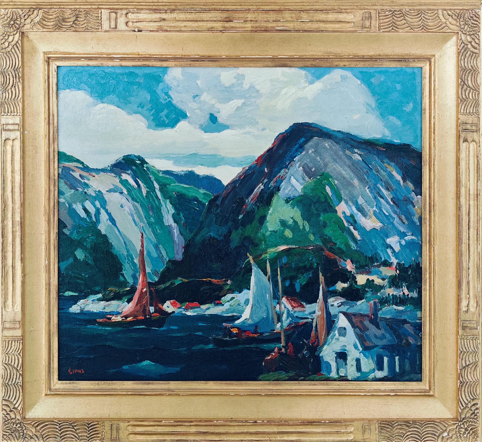 « The Humber River » George Ennis, paysage moderniste américain aux couleurs intenses en vente 1