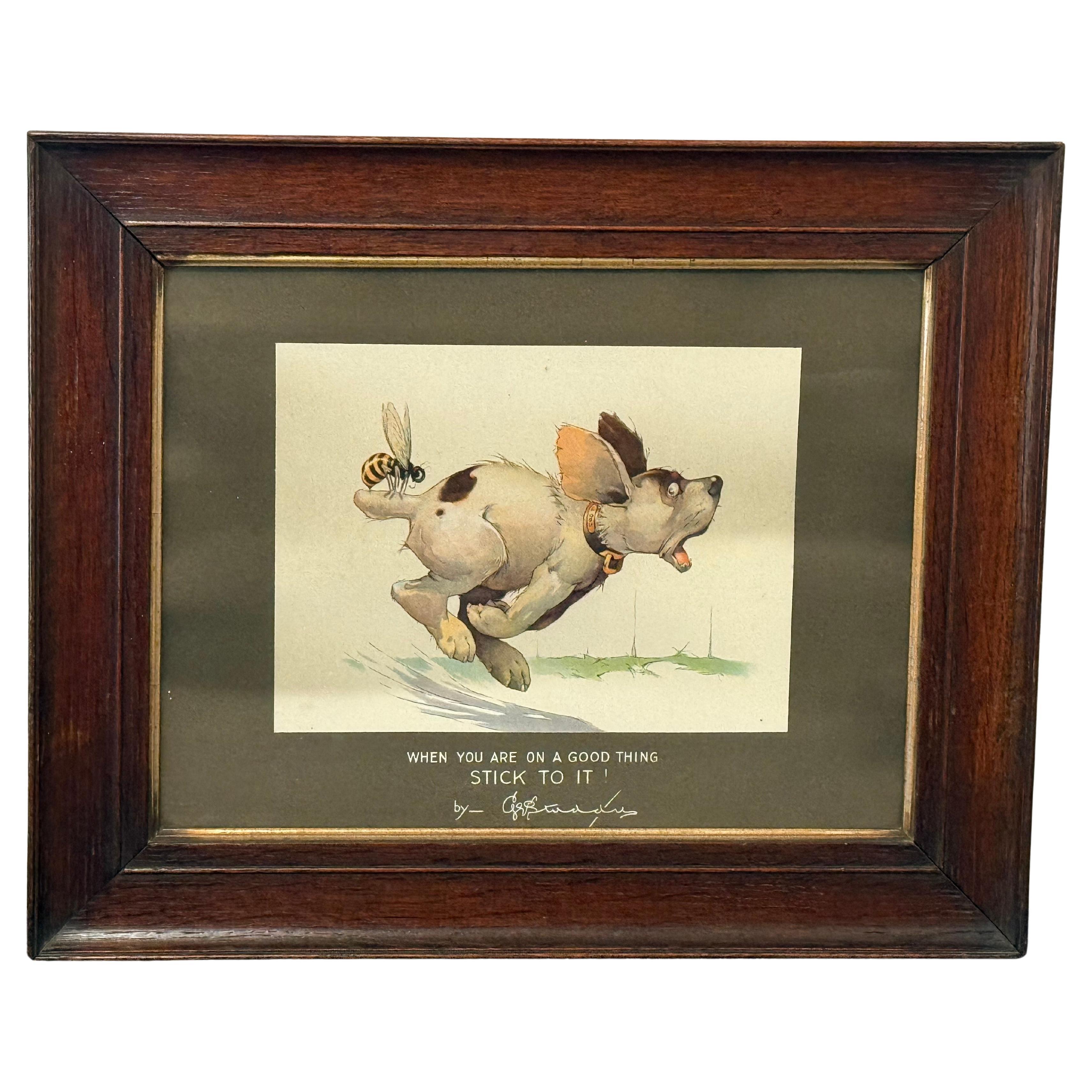 "When You Are on a Good Thing, Stick to It!" Satirical Print by George Studdy