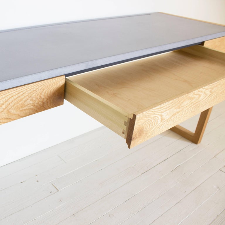 Executive Concrete and Solid Wood Modern Desk by Crump and Kwash