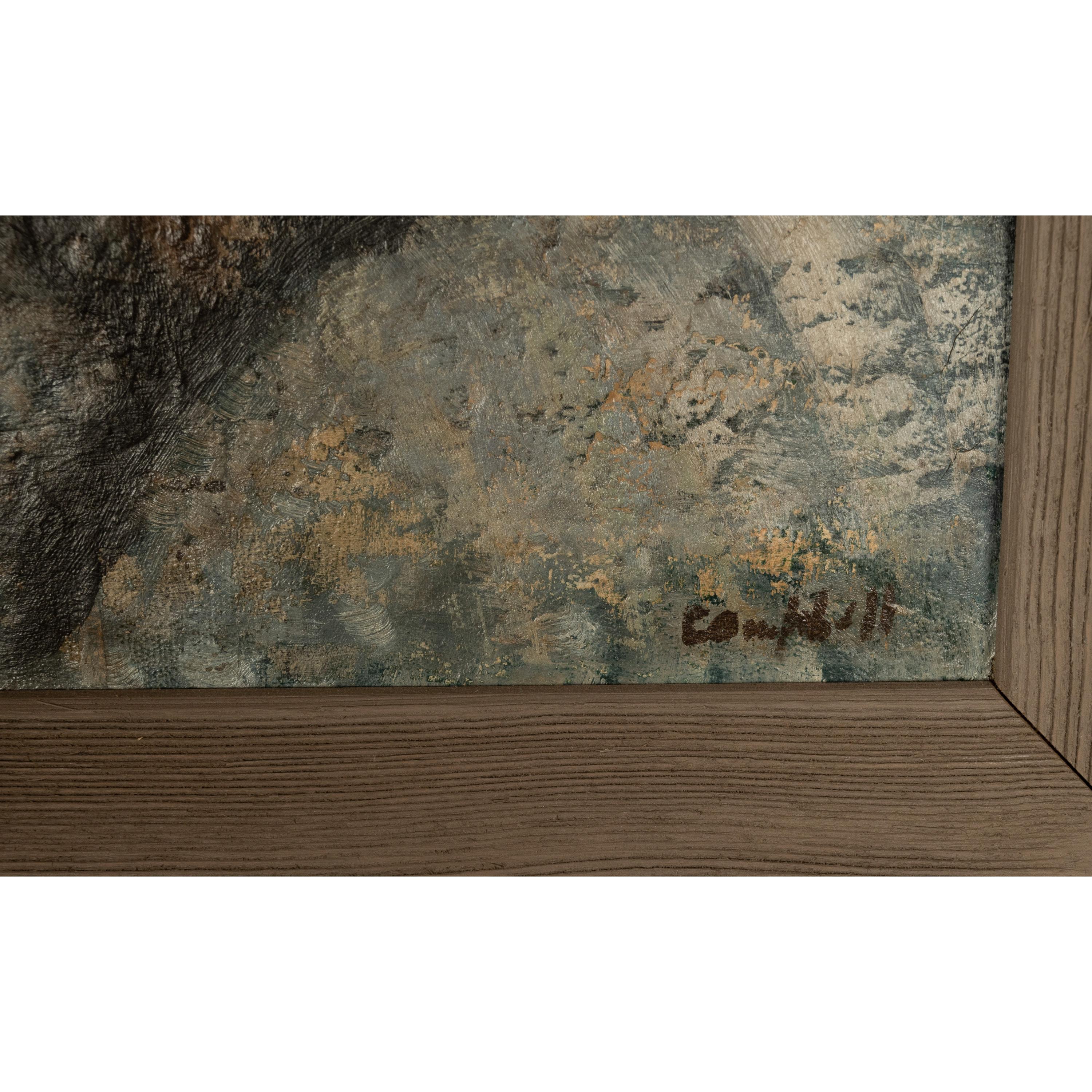 Pittura irlandese a olio su pannello 