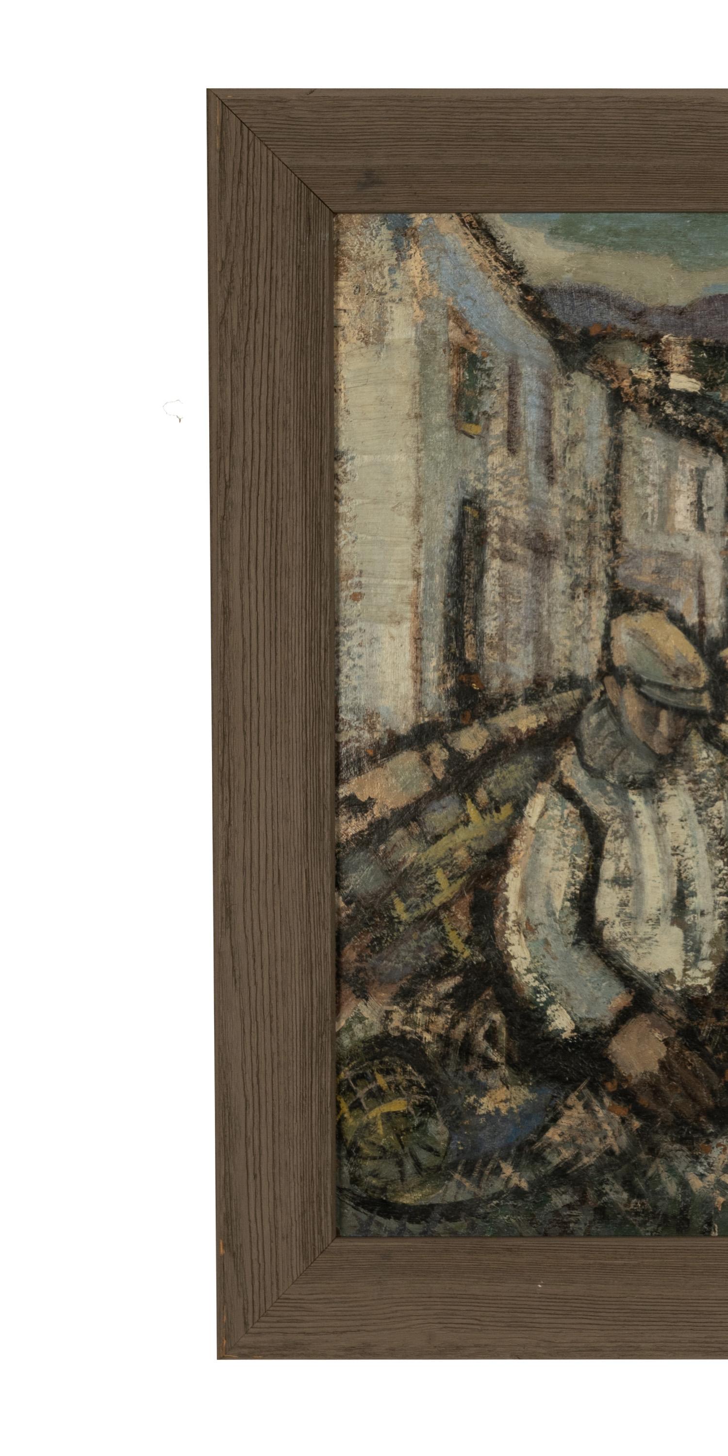 Pittura irlandese a olio su pannello 