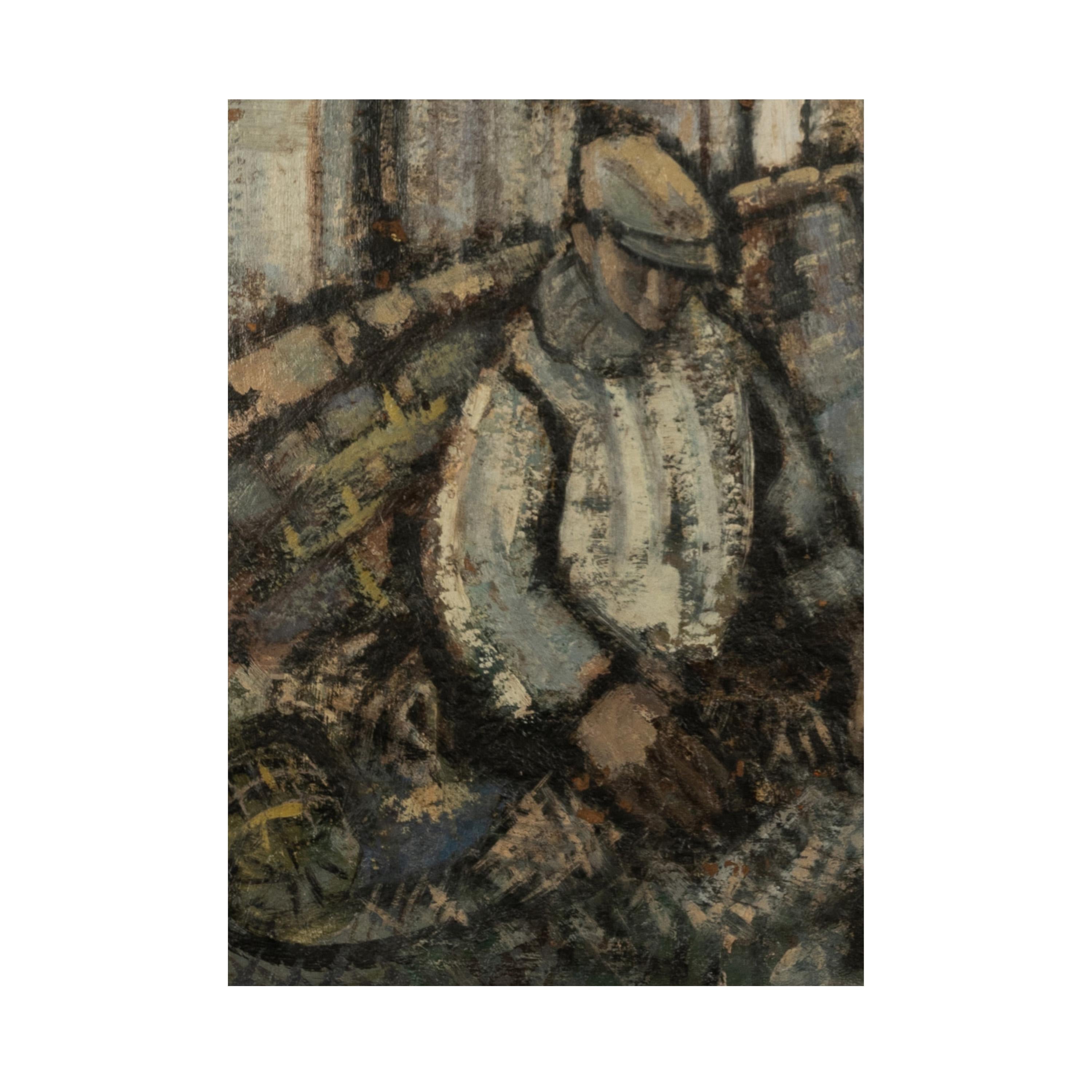 Un importante dipinto a olio irlandese di George F Campbell (1917-1979), intitolato 
