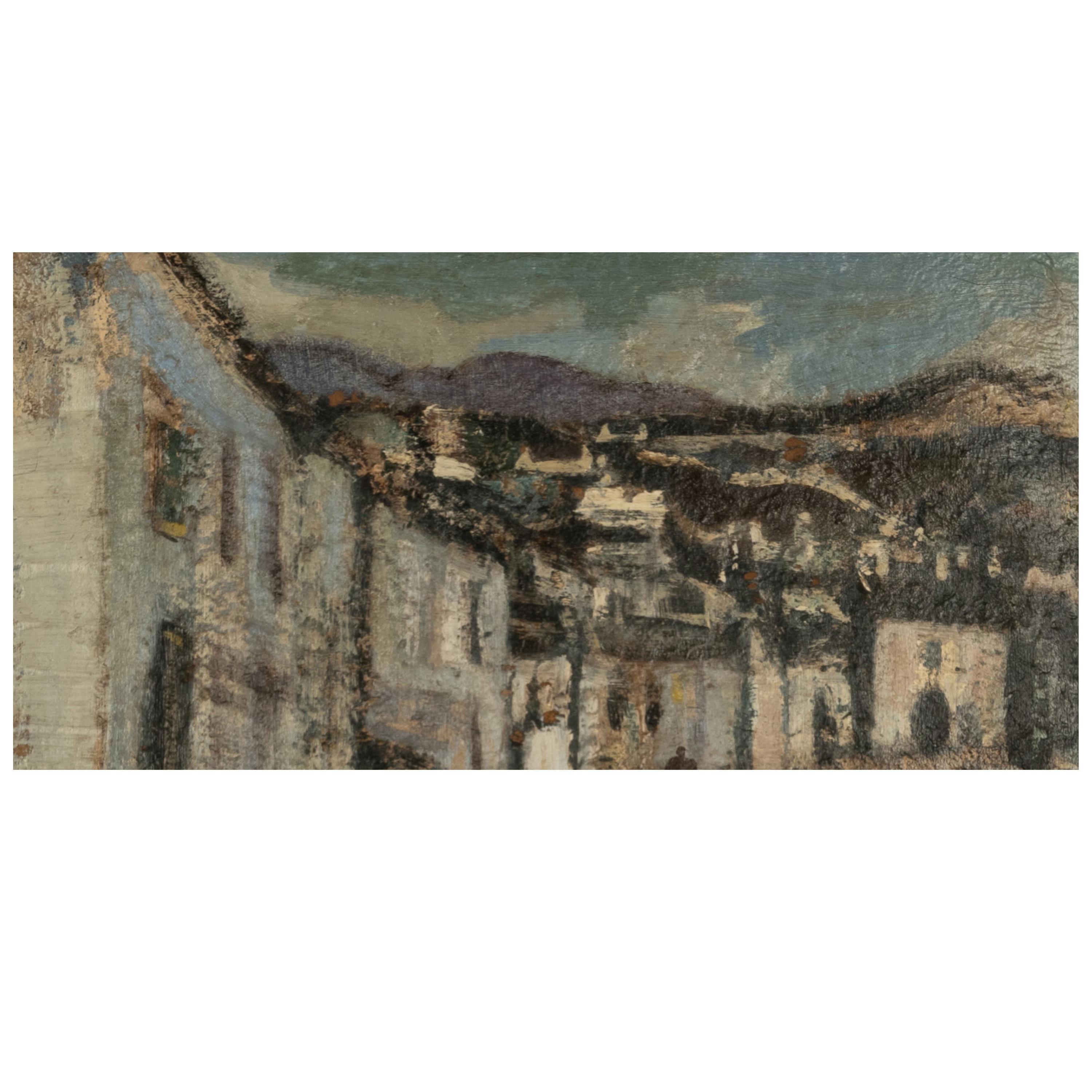 Pittura irlandese a olio su pannello 